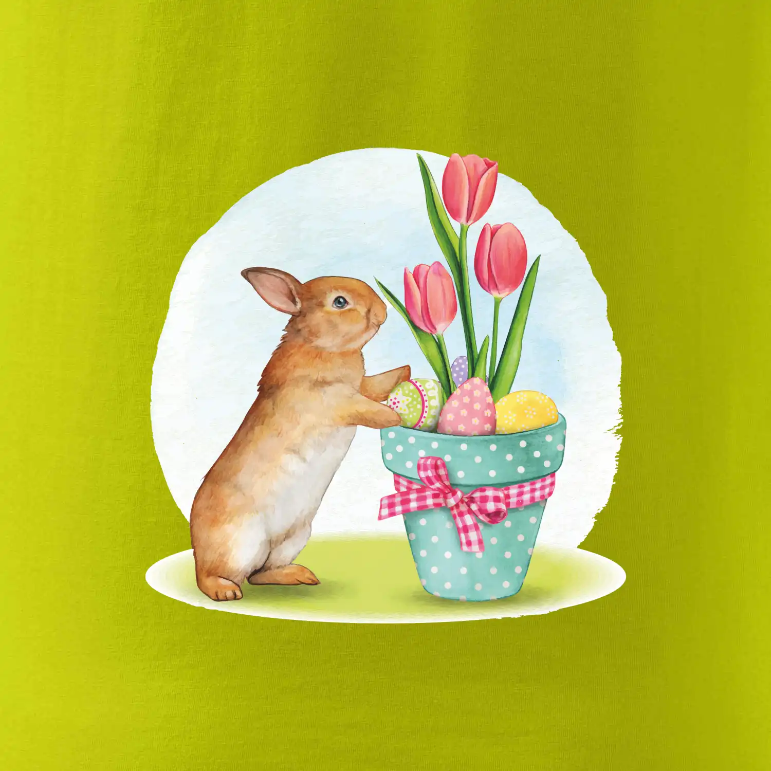 Velikonoční zajíček tulipány