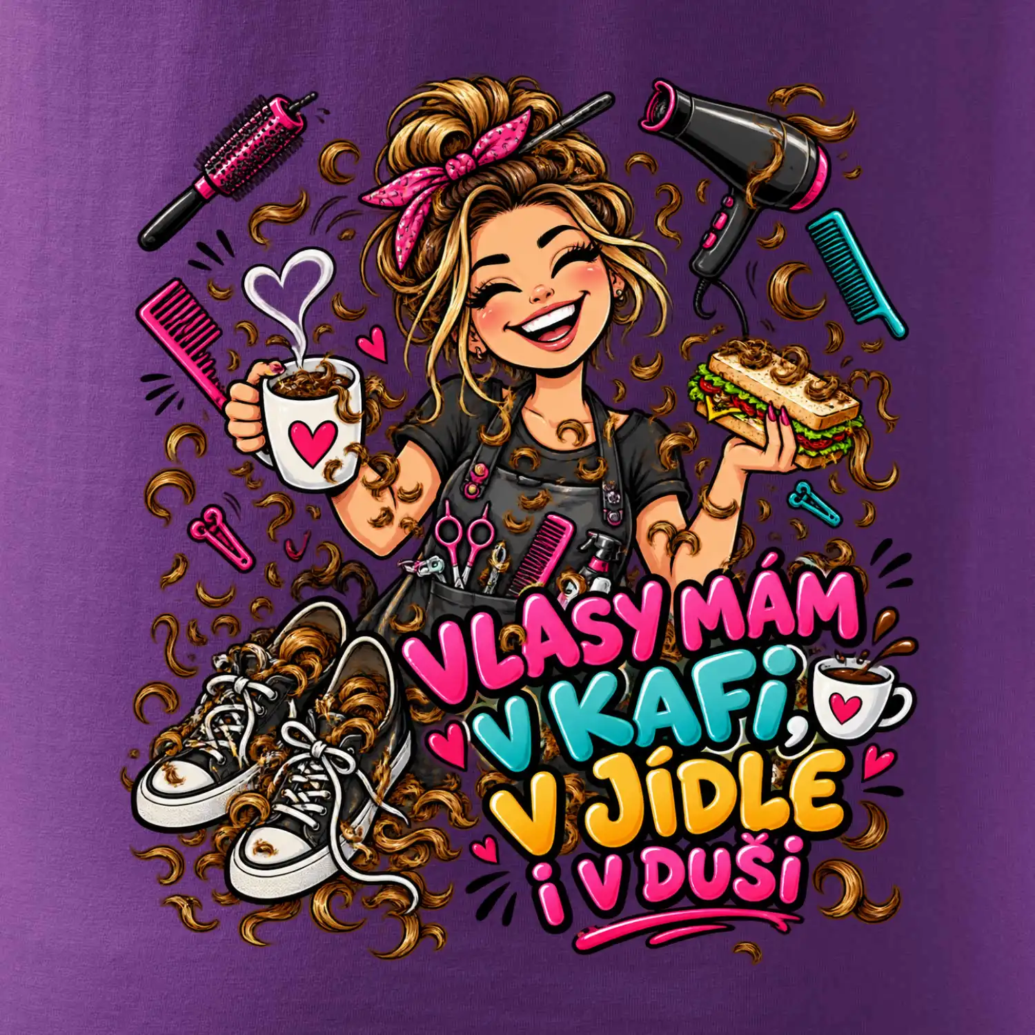Vlasy mám v kafi v jídle i v duši