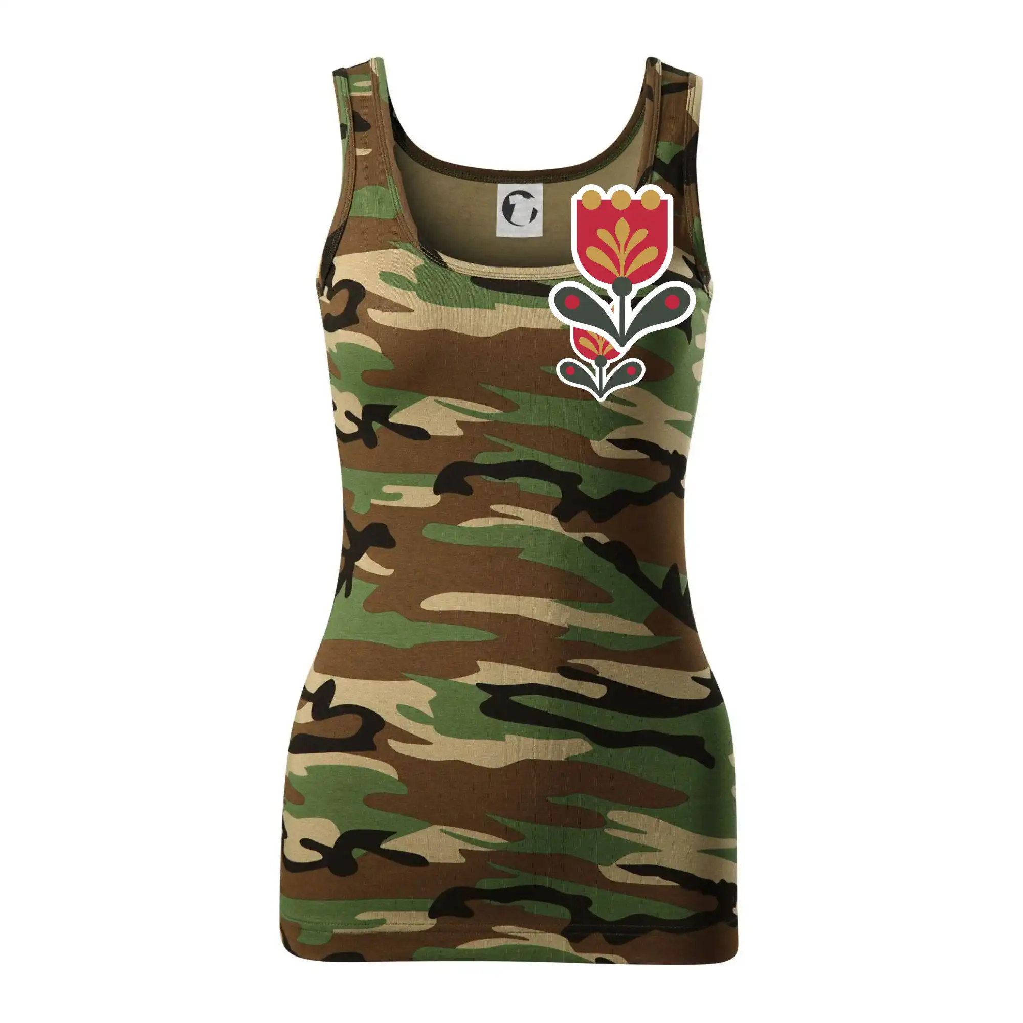 Folklor na prsu tulipán