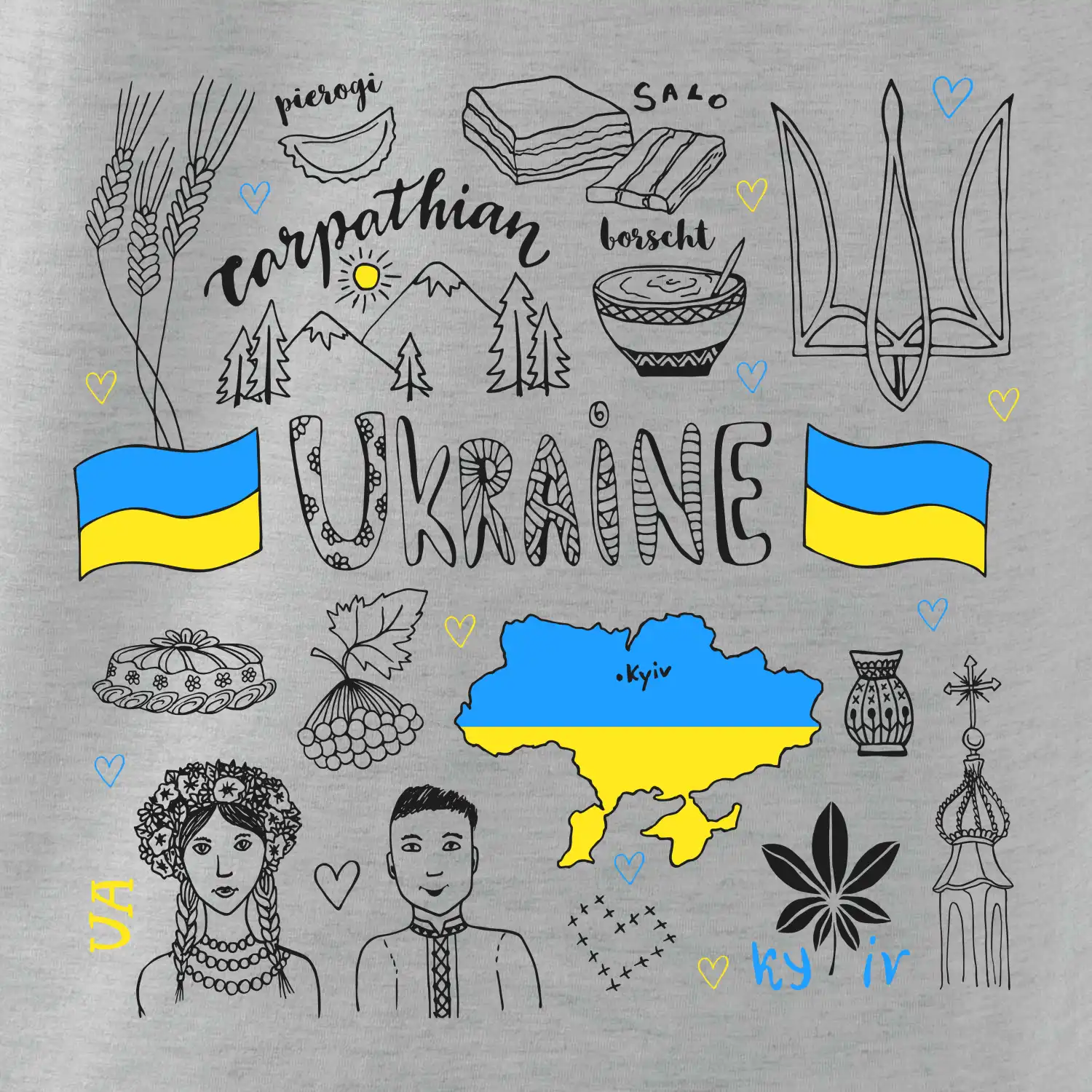 Ukrajina folklor - kreslené obrázky