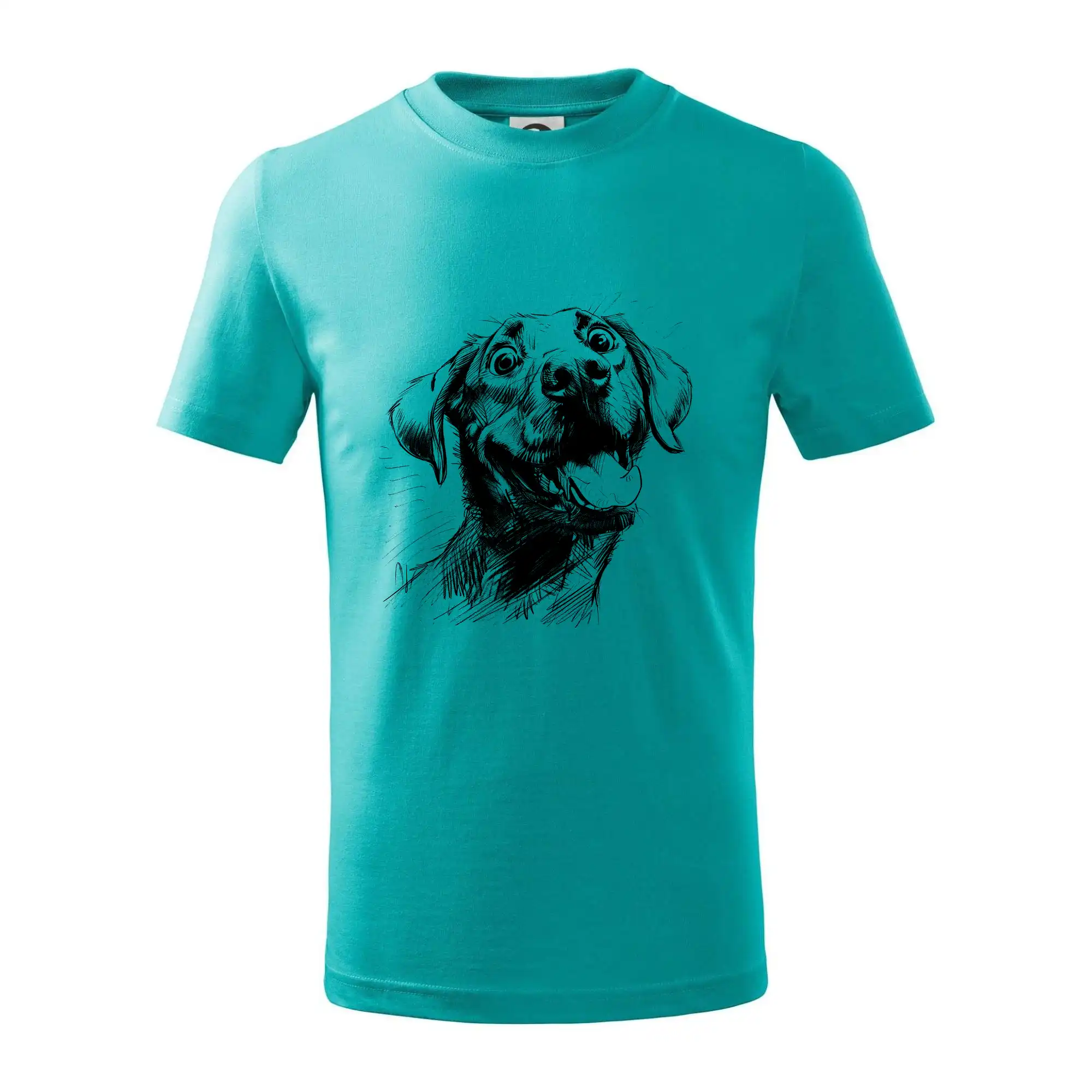 Černobílá karikatura Labrador světlý