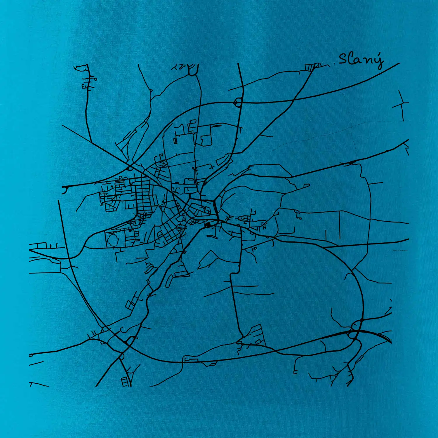 Mapy měst černobílé Slaný