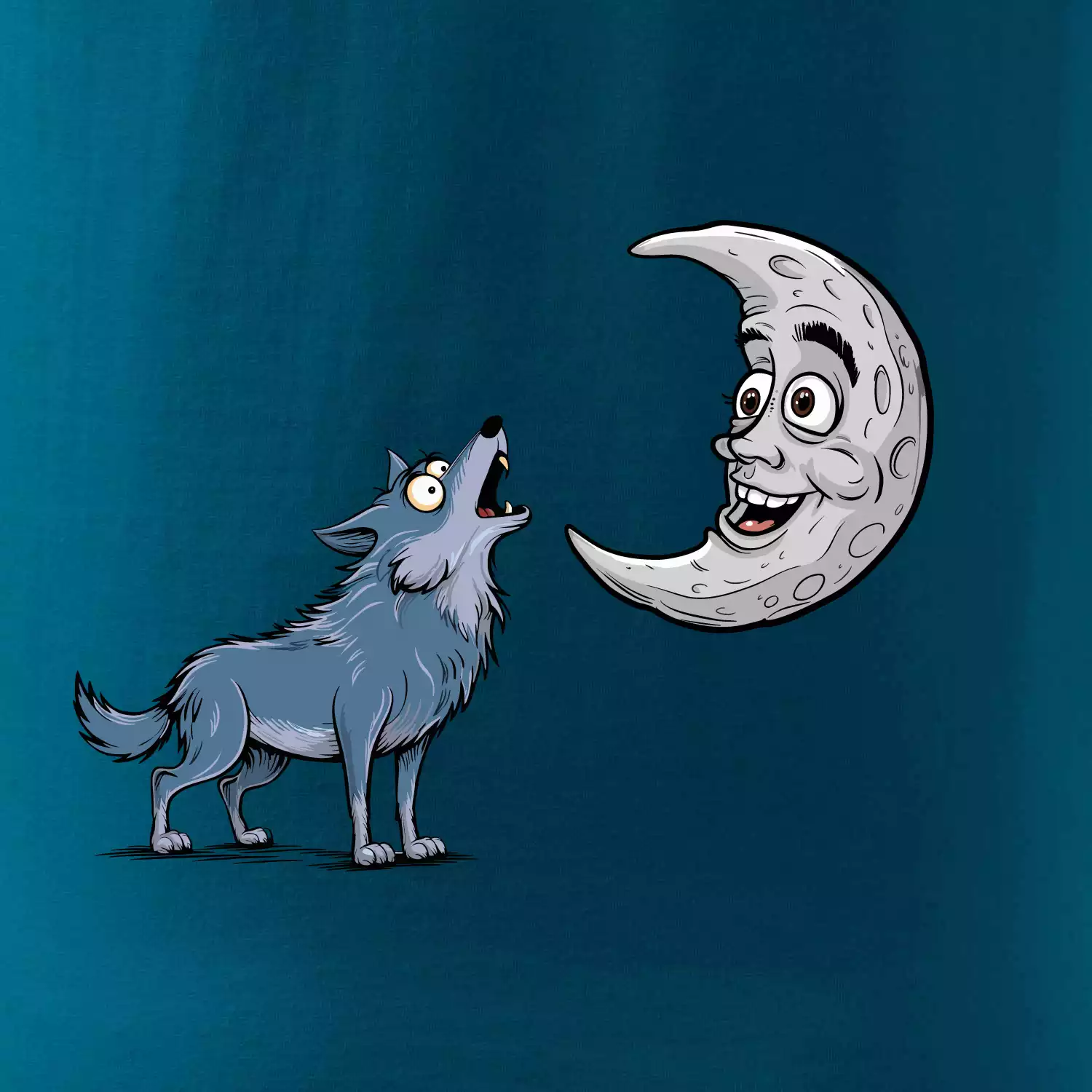 Parové triko - Vlk a měsíc