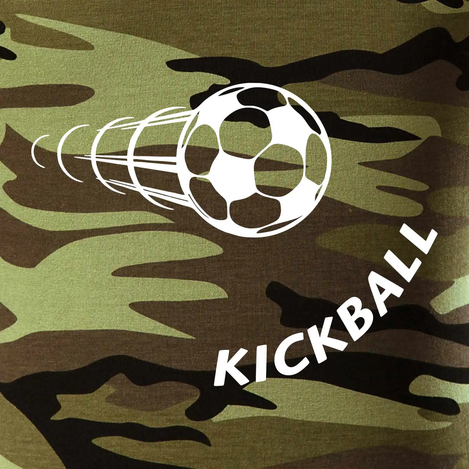 Kickball nápis šikmo