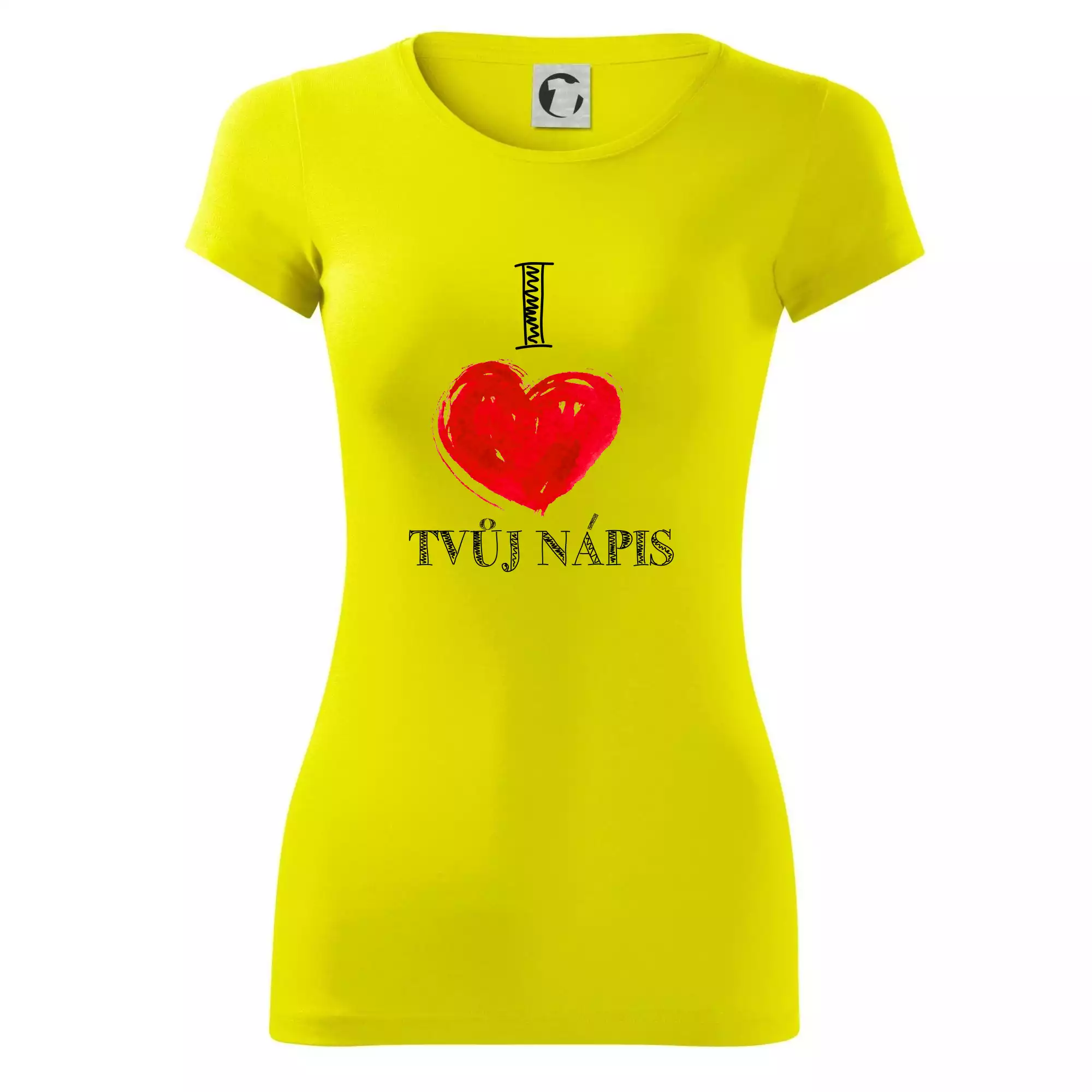 I love malované srdce - vlastní nápis