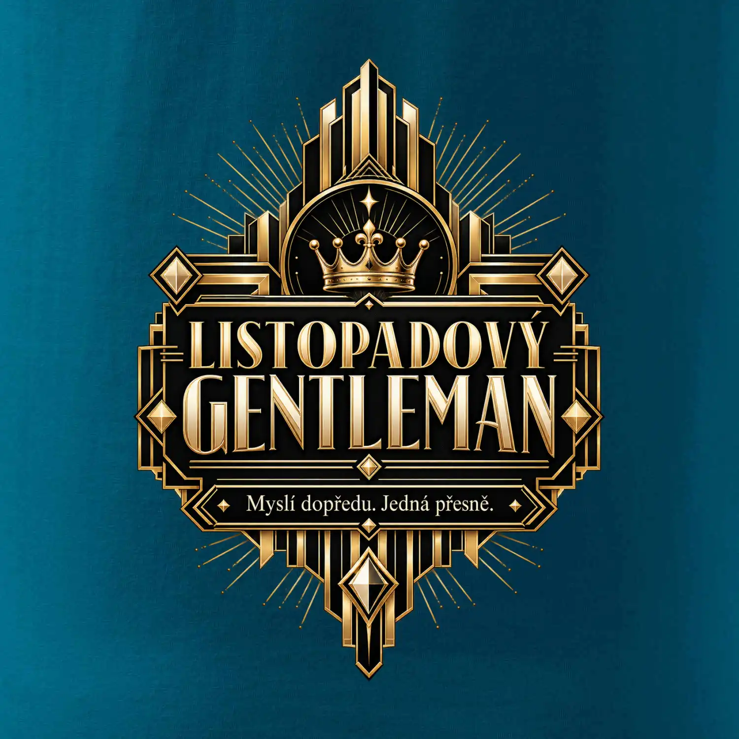 Listopadový gentleman zlatý art deco motiv