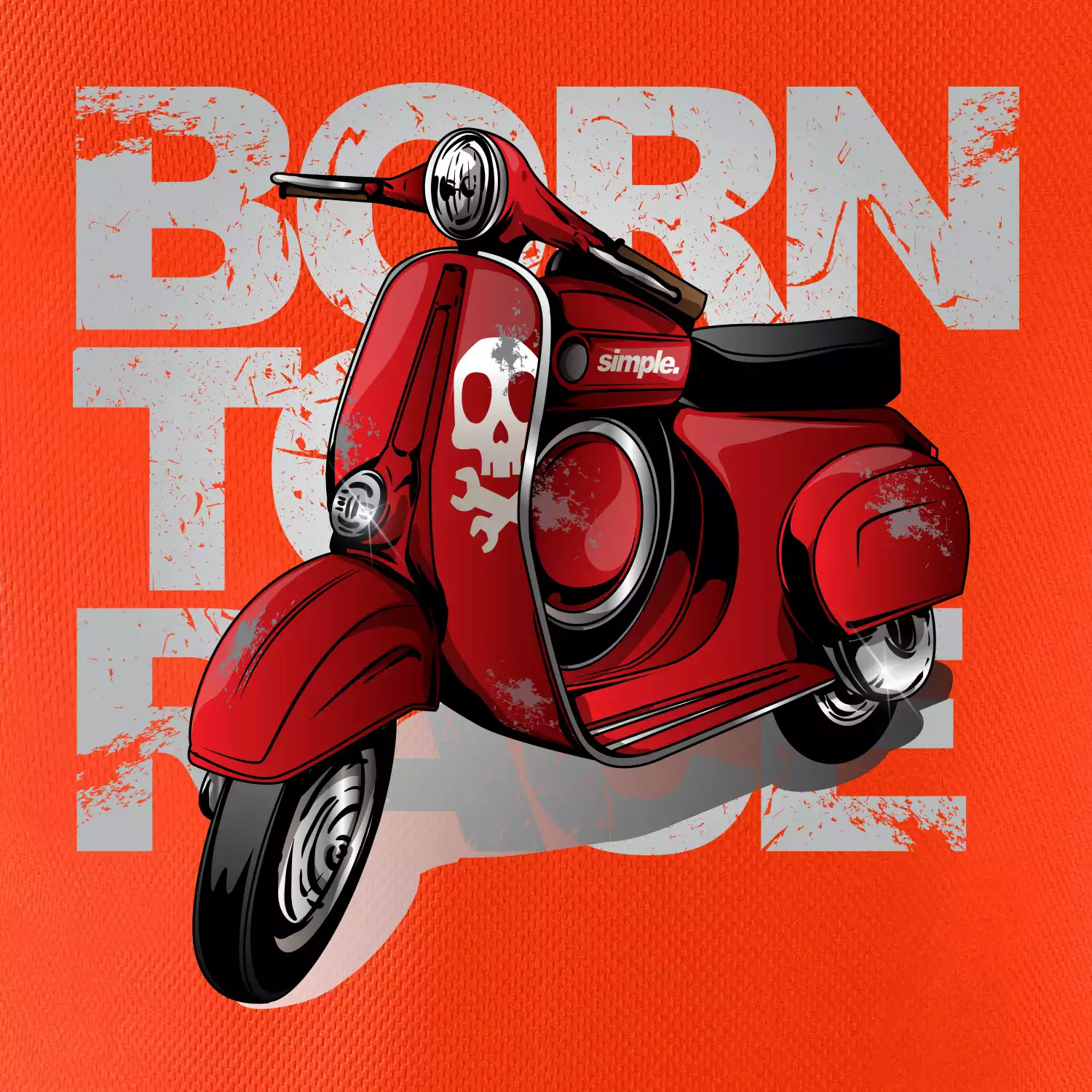 Scooter born to ride red