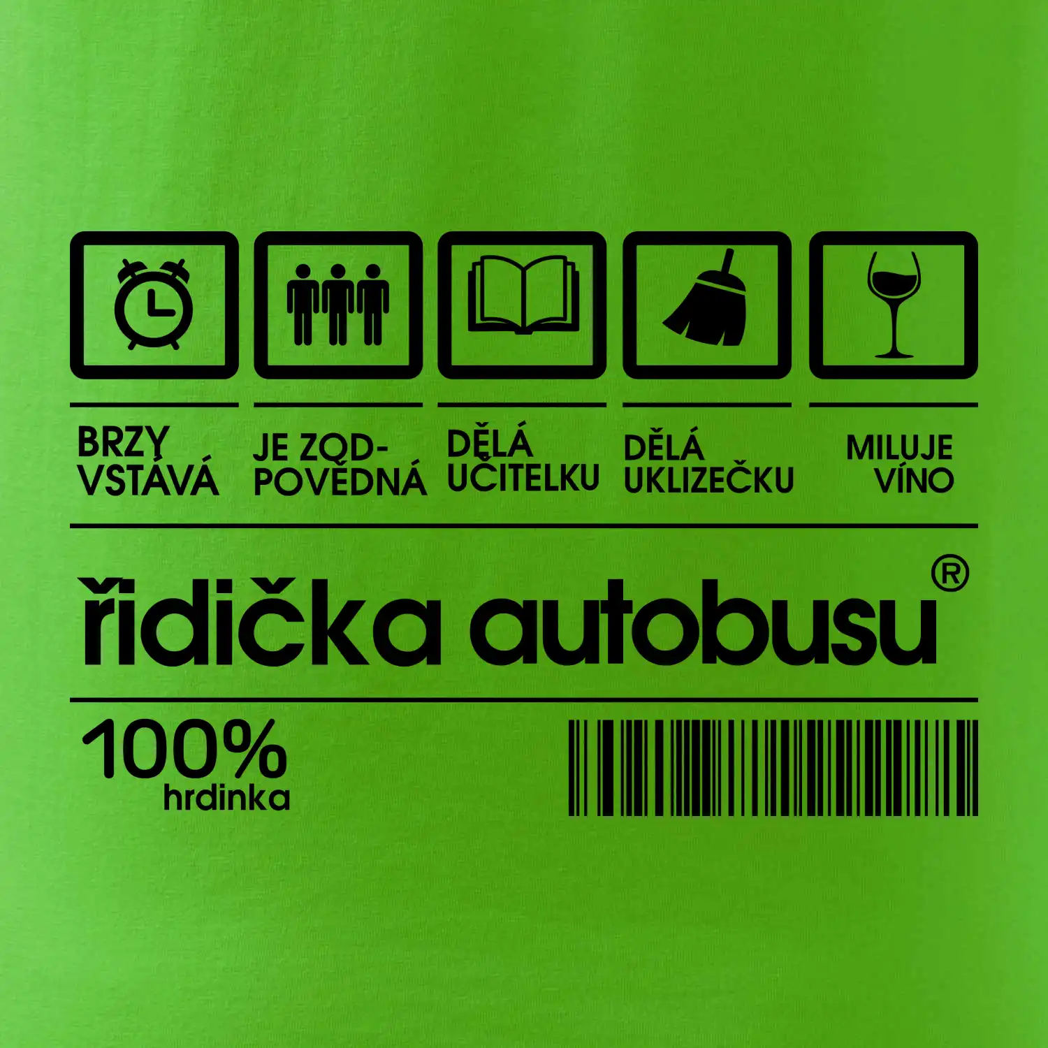 Čárový kód řidička autobusu