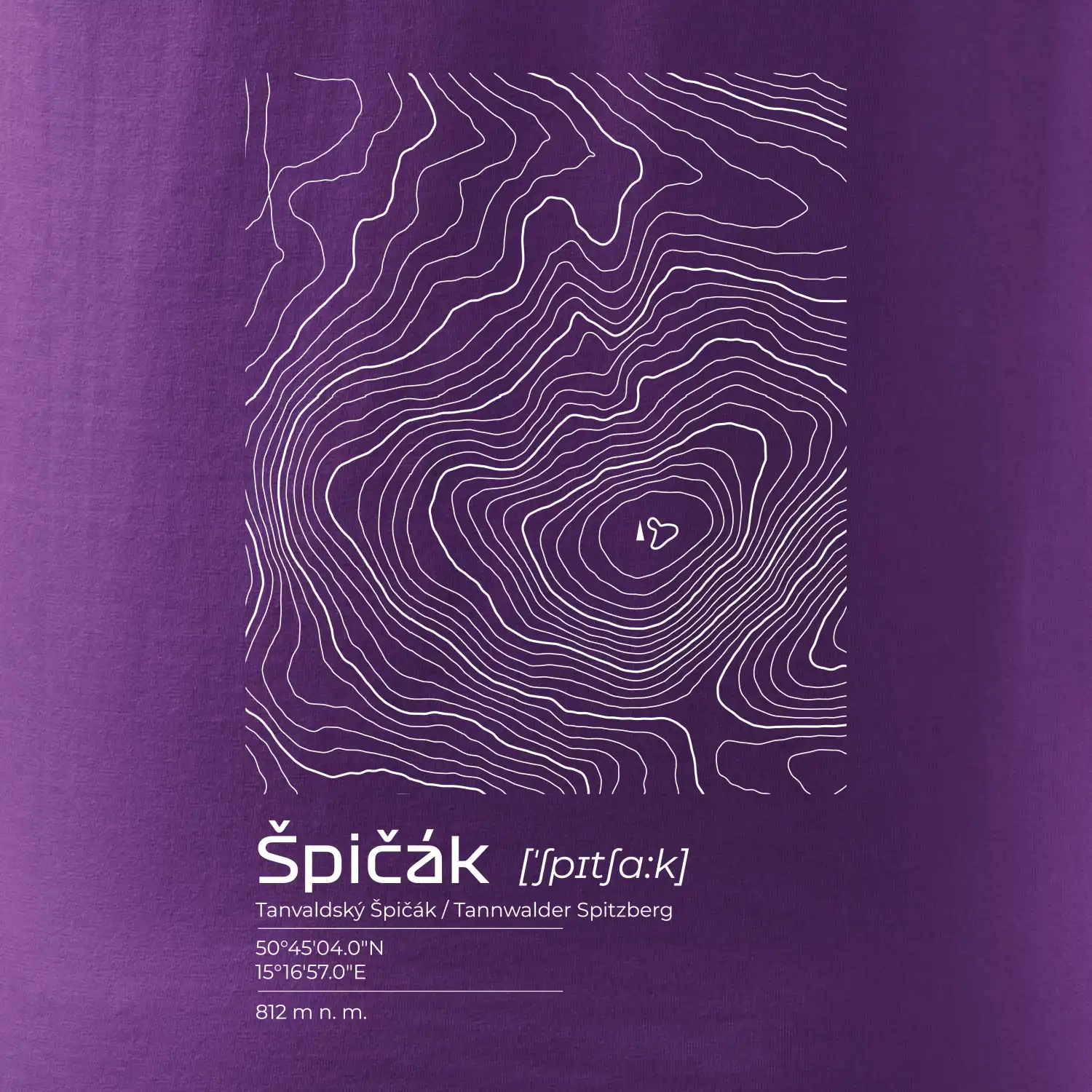 Špičák - vrstevnice v obdélníku