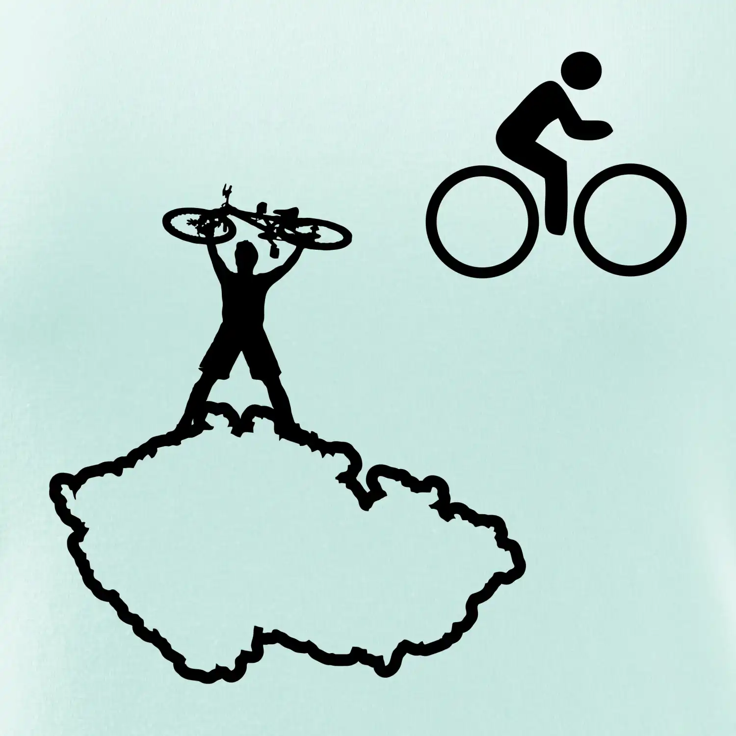 Mapa ČR + kolo na prsu