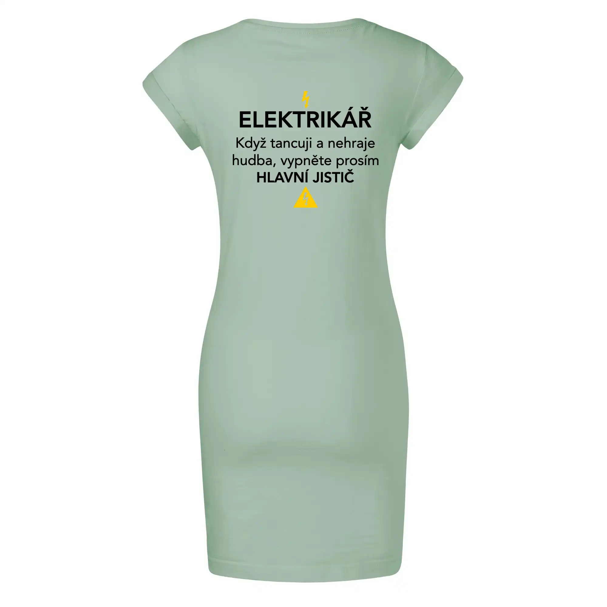 Elektrikář - hlavní jistič - Nápis na zádech