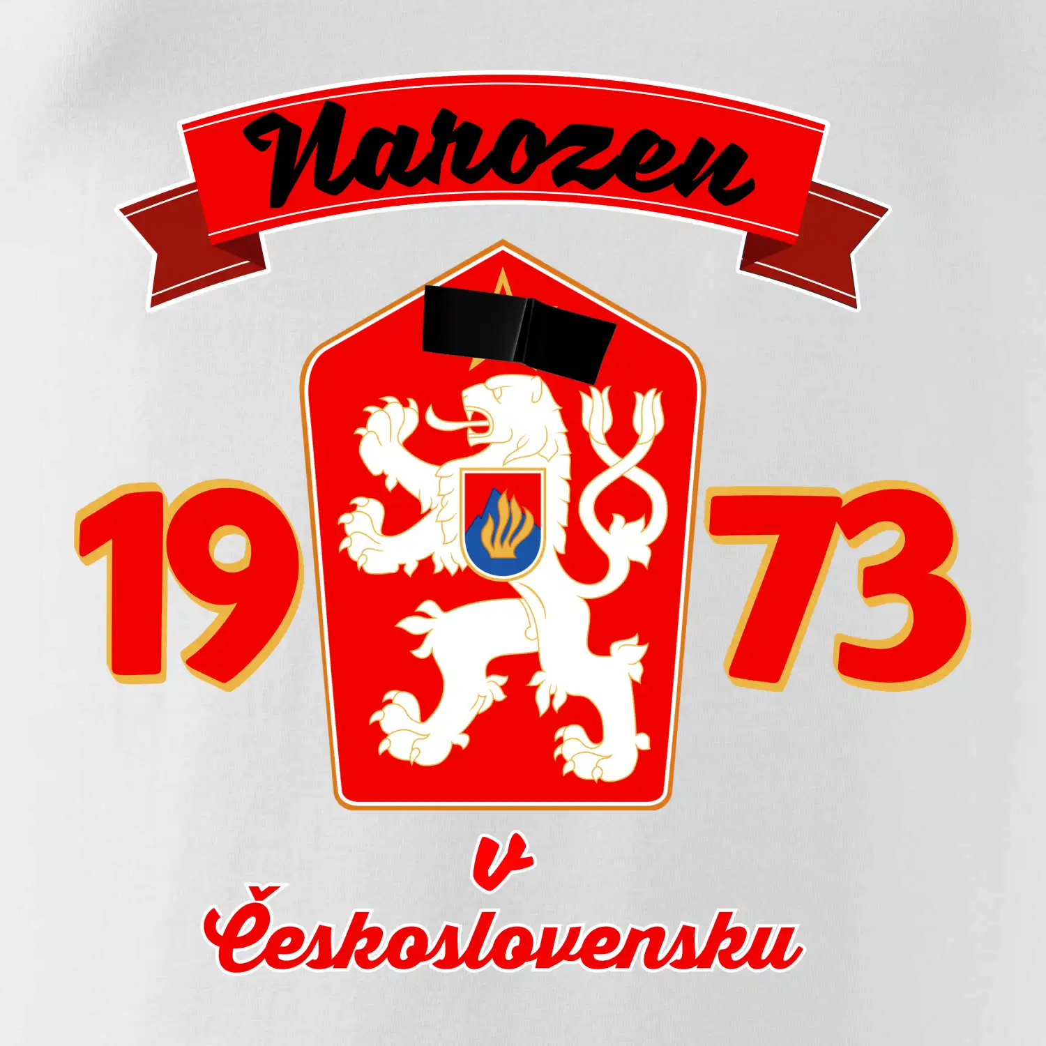 Narozen v Československu - Přelepený znak 1973
