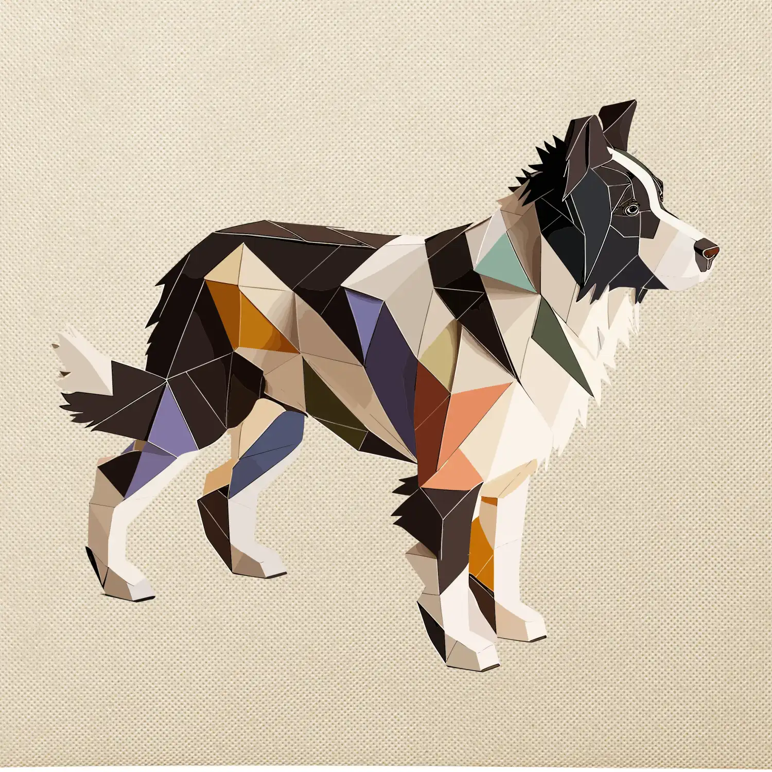 Border colie slepená z papíru