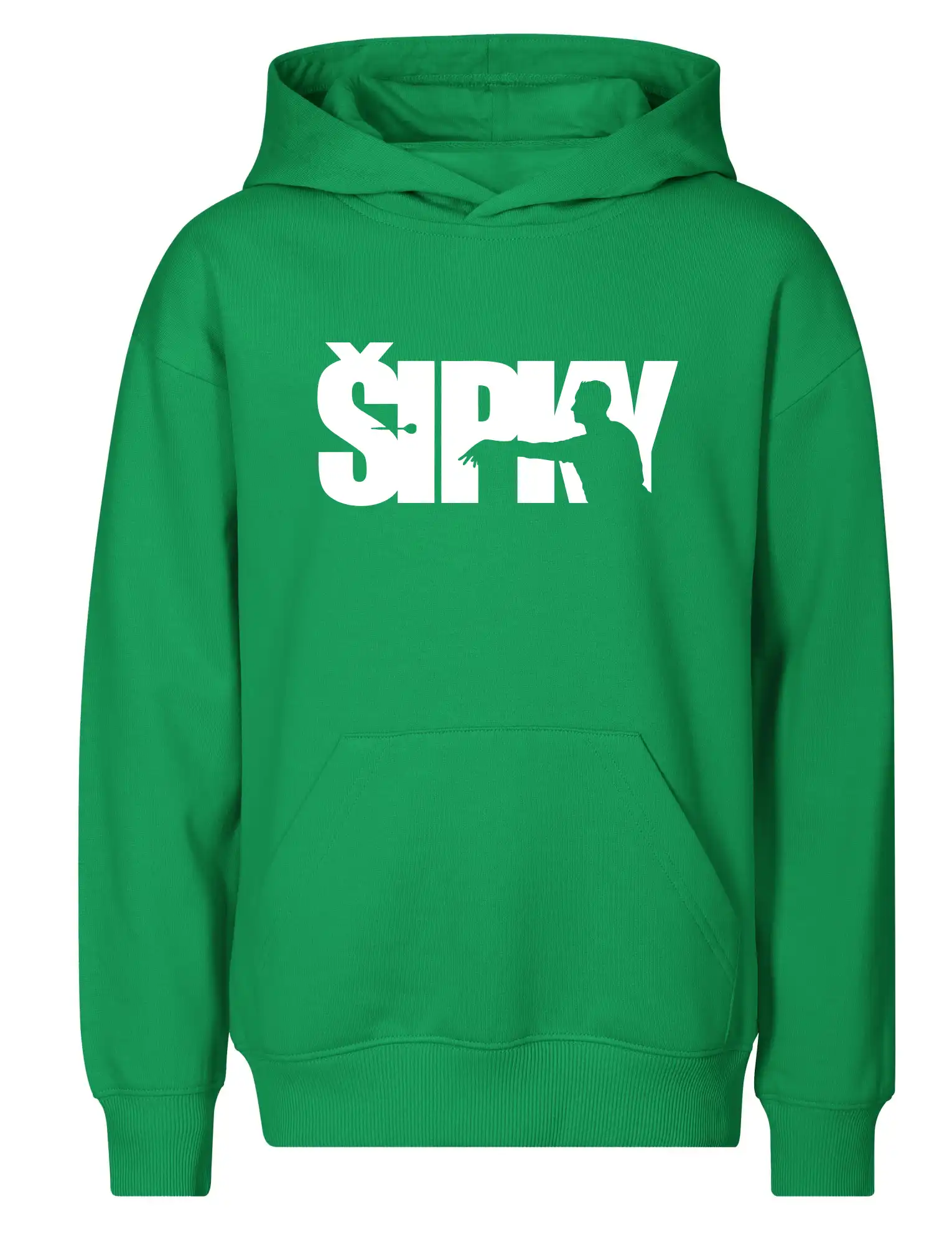 Šipky - nápis se šipkařem