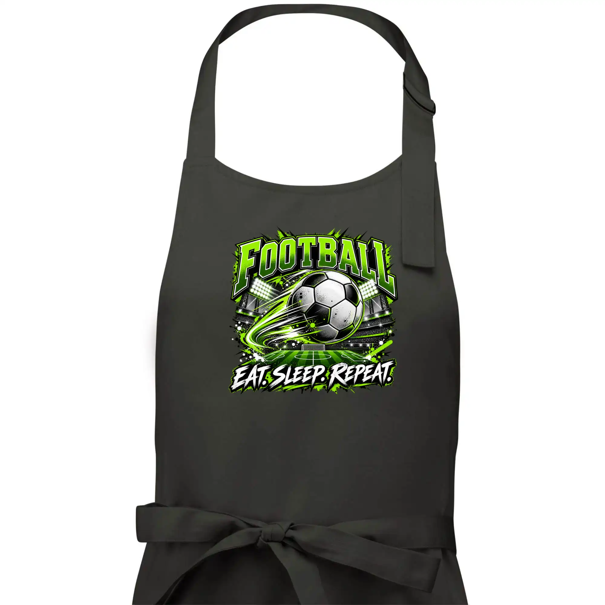 Fotbalový míč a stadion eat sleep repeat