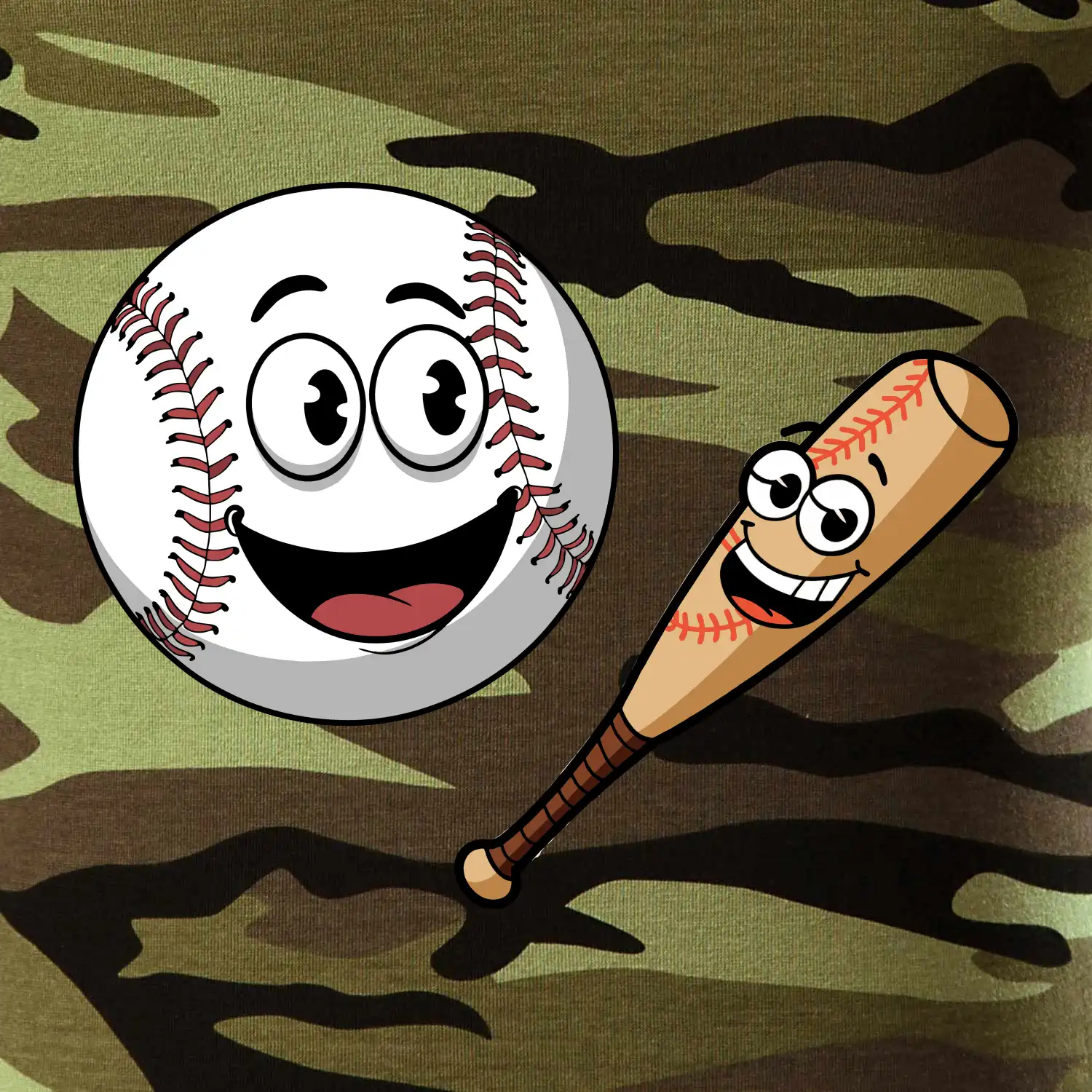 Parové triko - baseballová pálka a míček