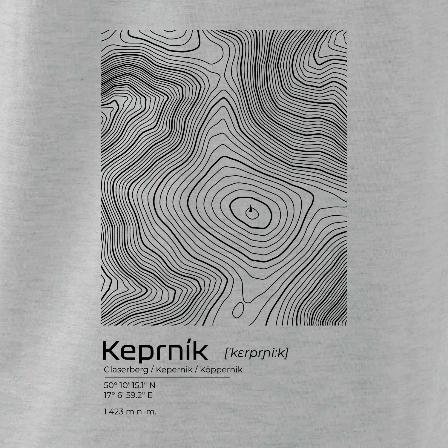Keprník - vrstevnice v obdélníku