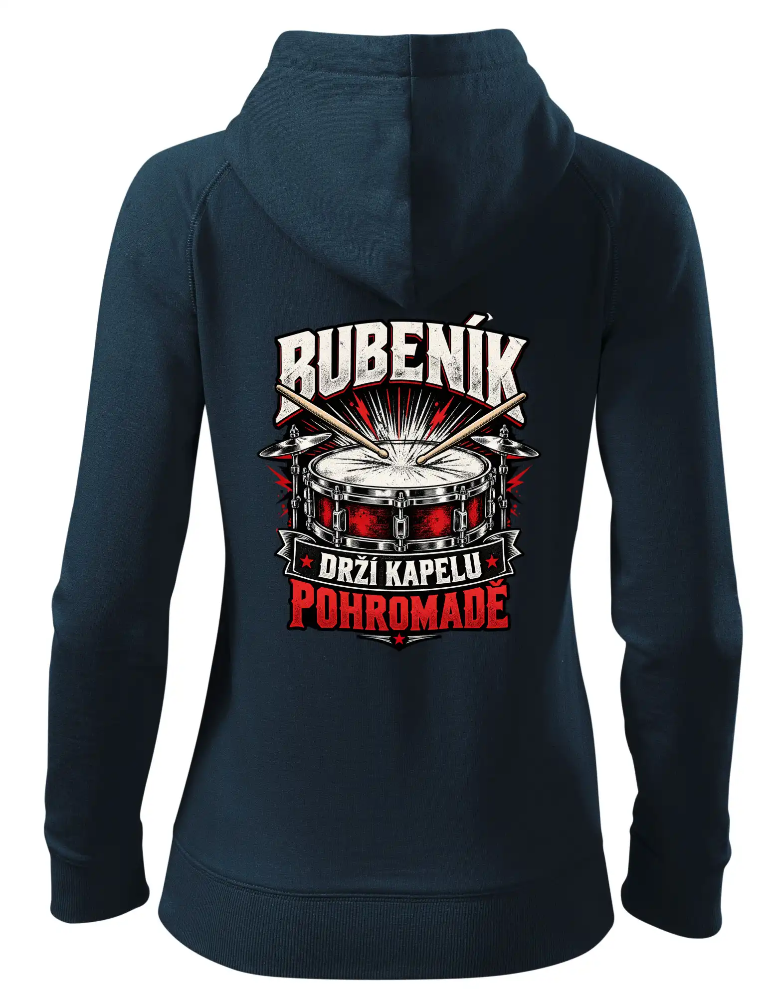 Bubeník drží kapelu pohromadě - červený rockový buben