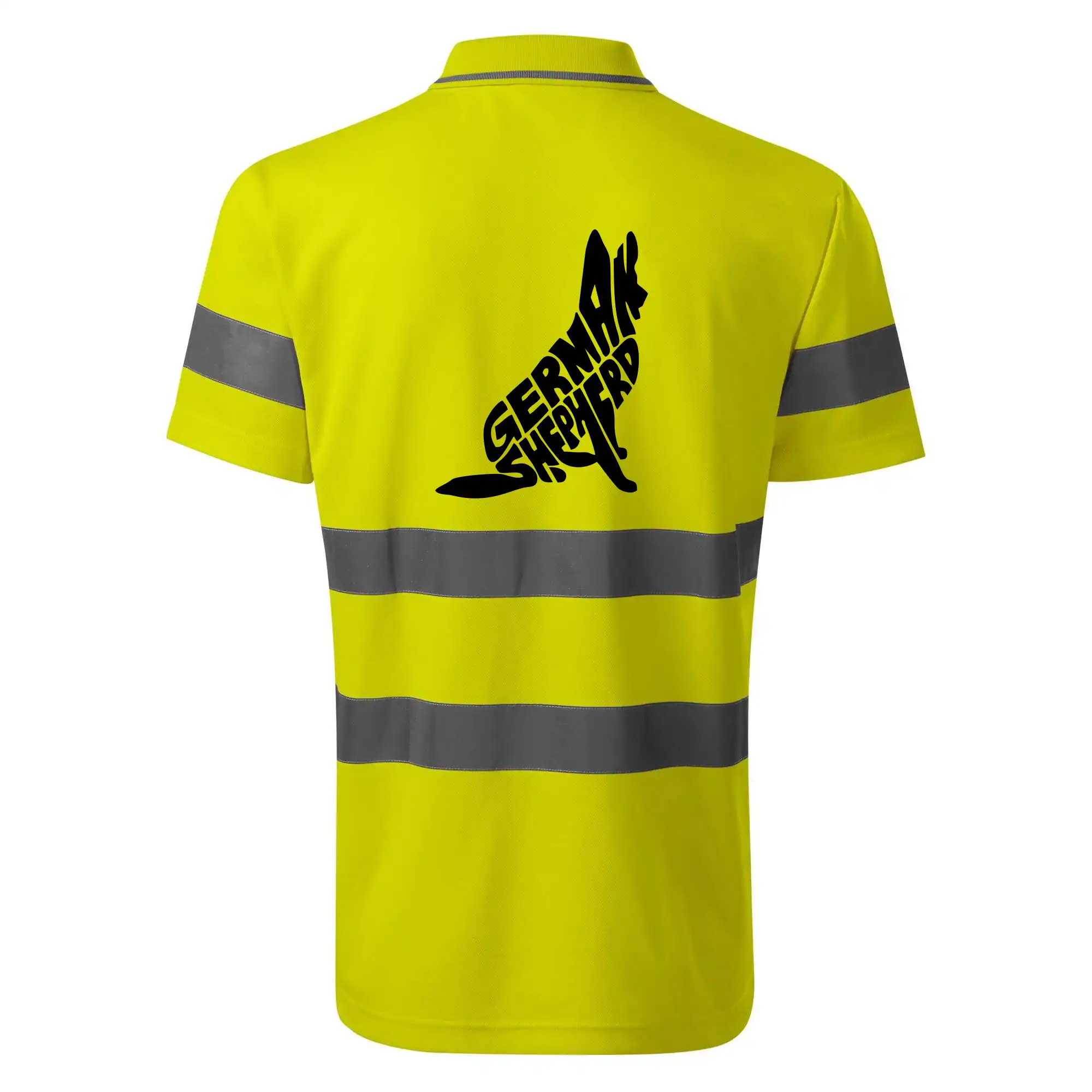 Německý ovčák sedící napis