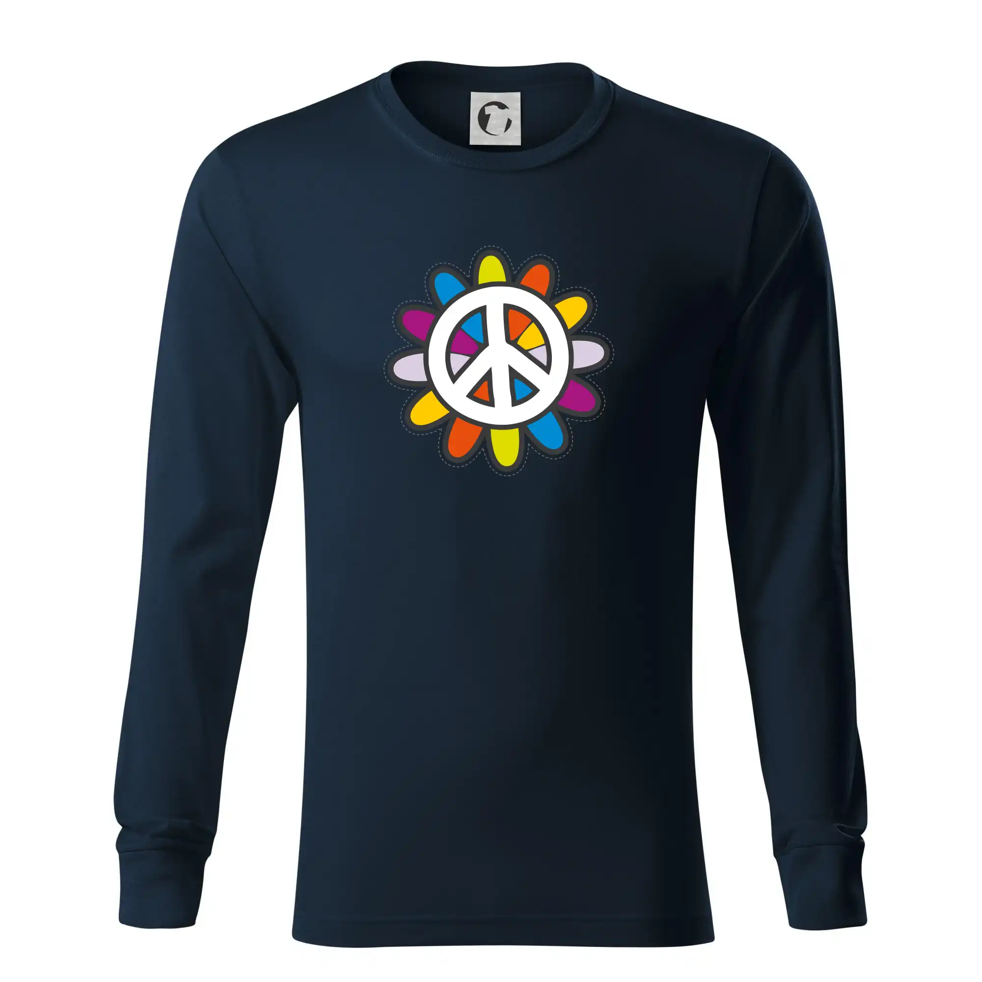 Peace symbol s kreslenou květinou