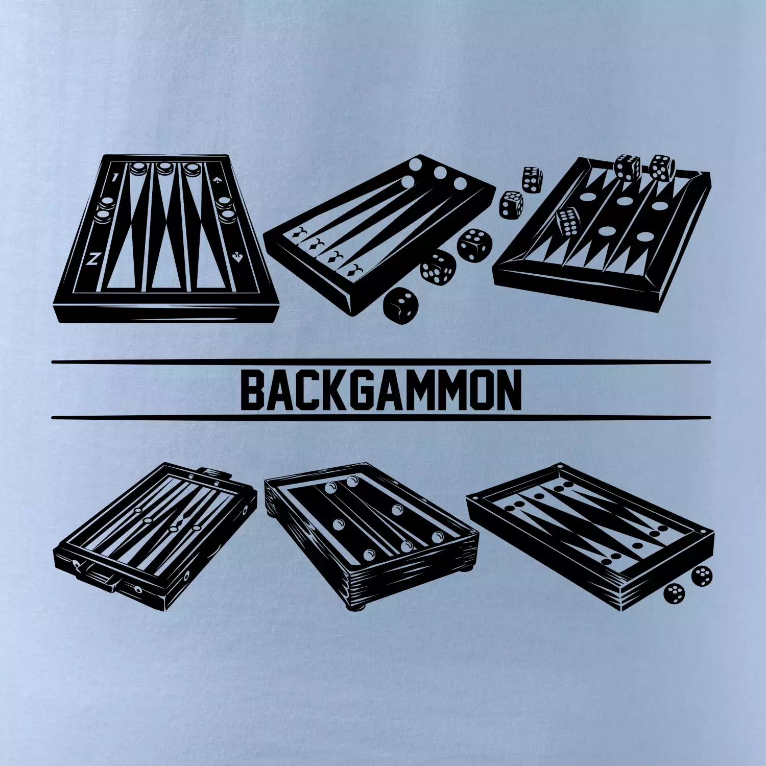 Backgammon černý set