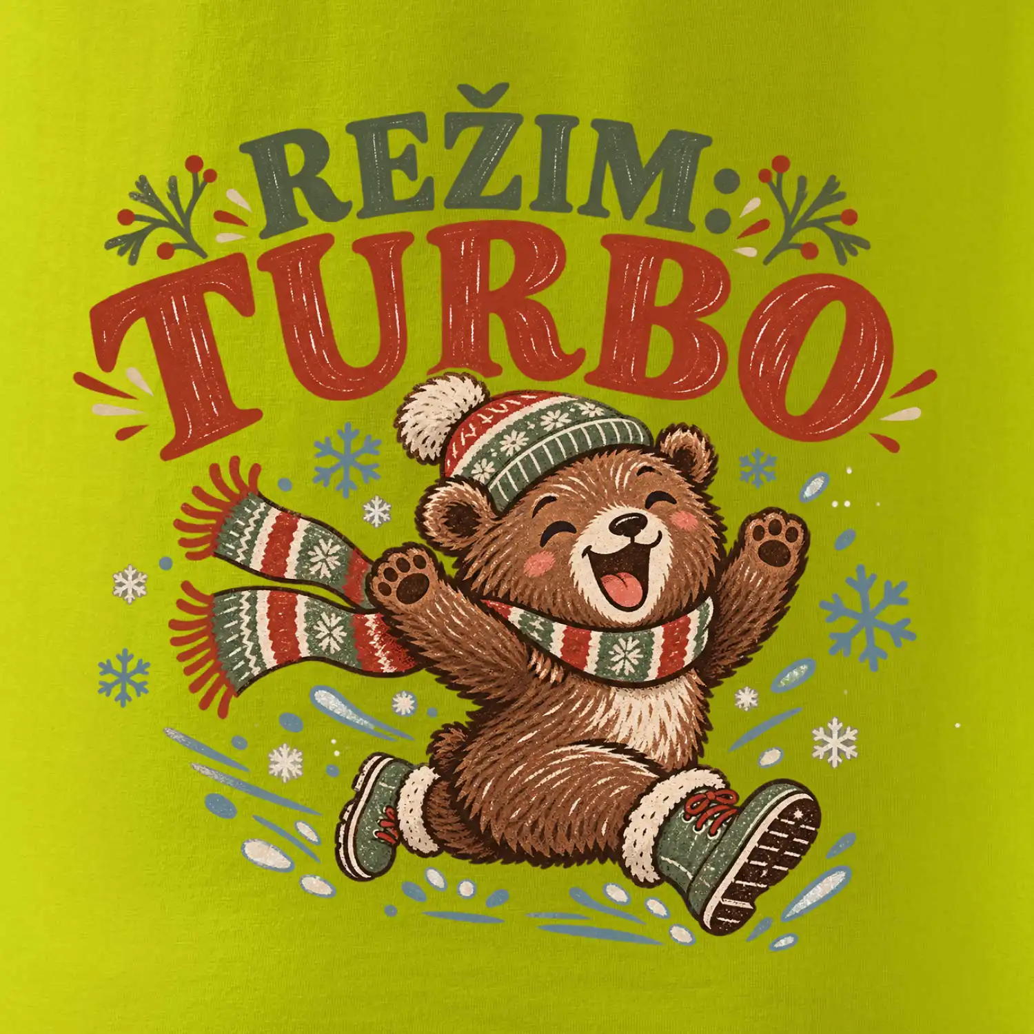 Rodinná vánoční trička - Režim turbo zimní medvídek dítě