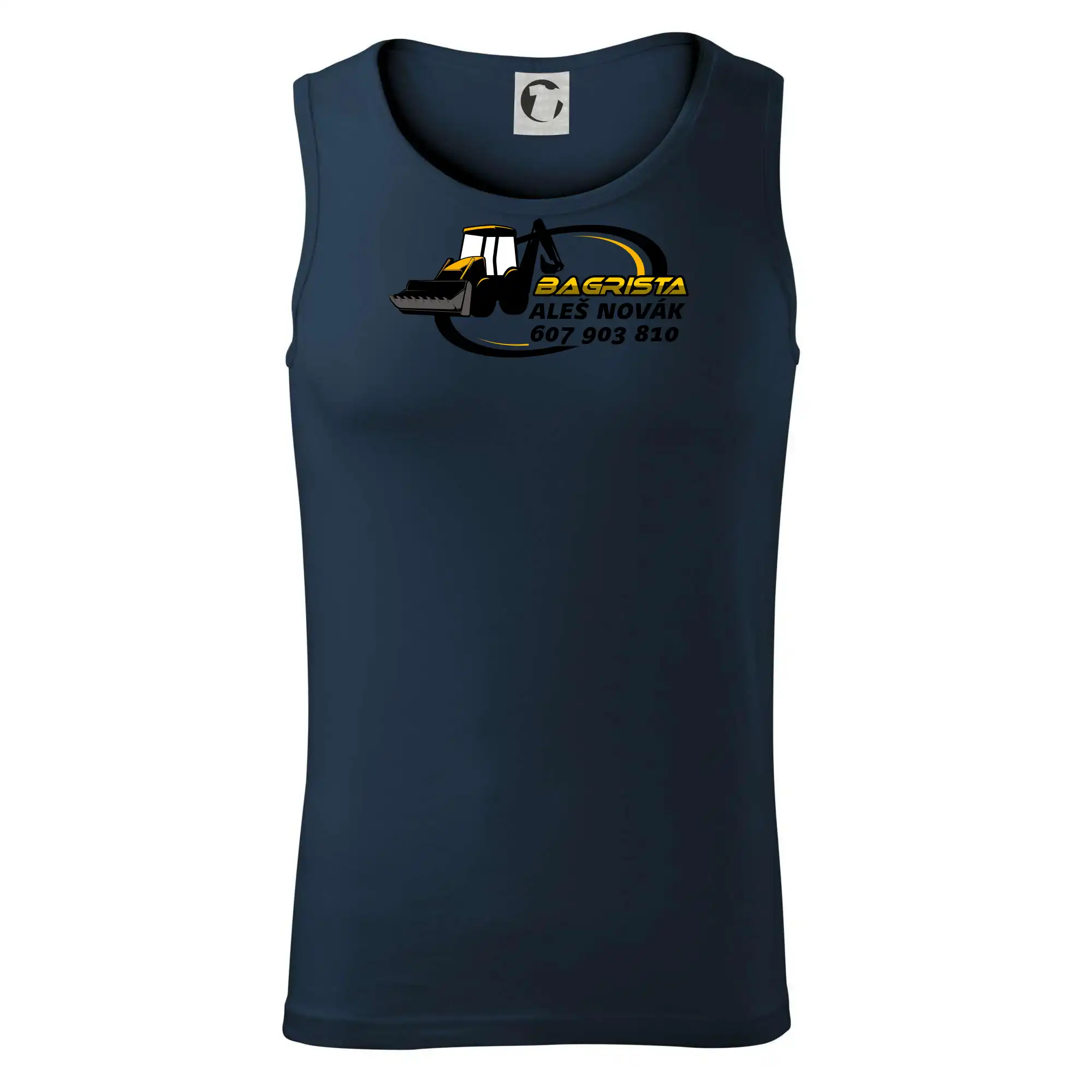 Bagrista v kruhu - vlastní nápis