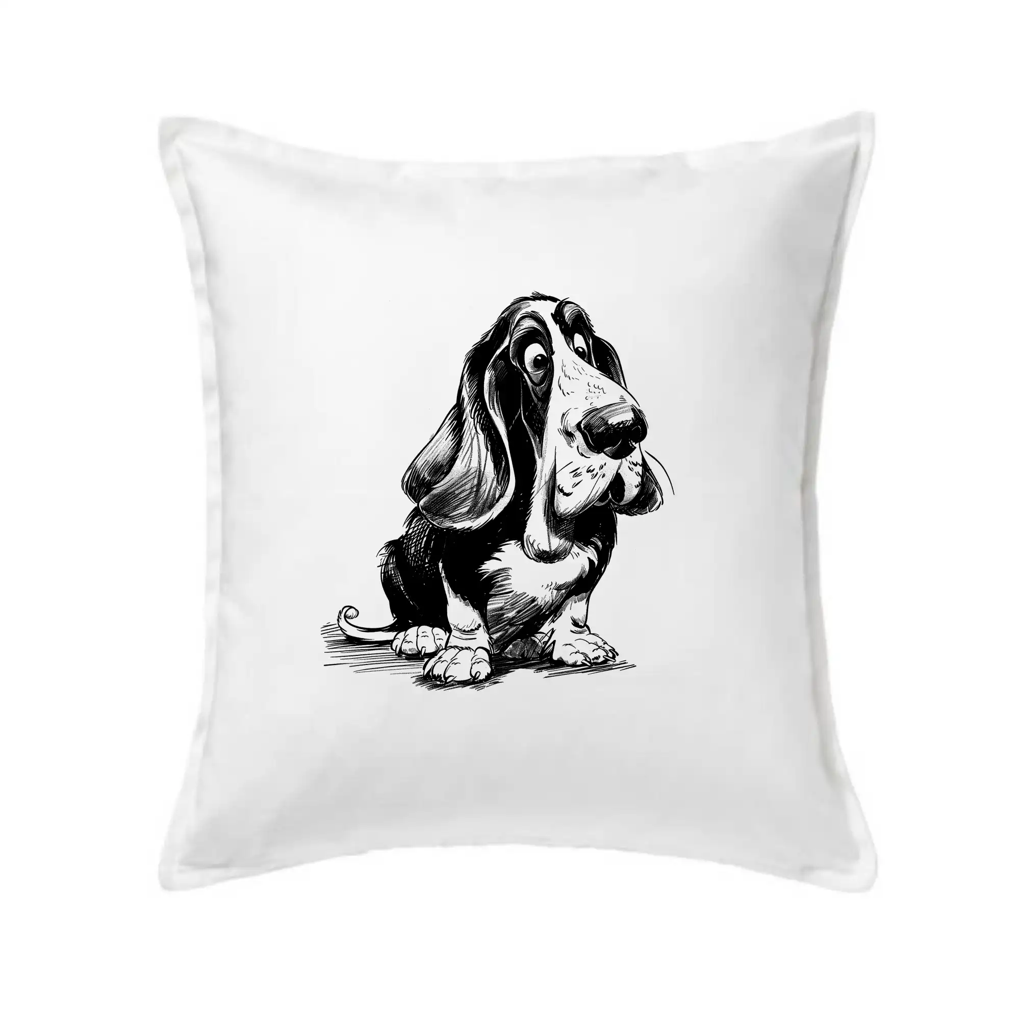 Černobílá karikatura baset