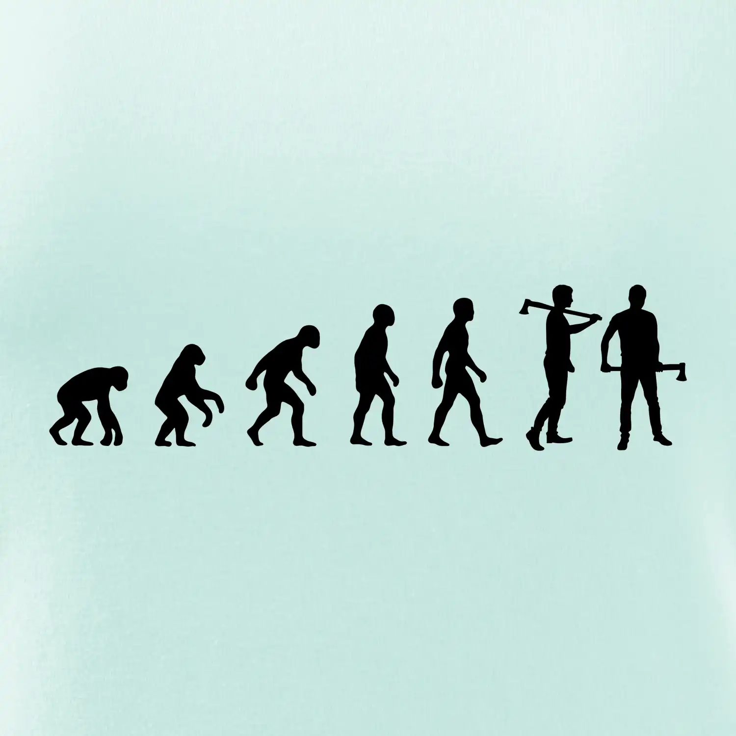 Evoluce dřevorubec - sekera