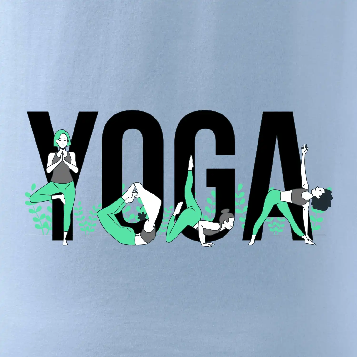 Yoga nápis barevný