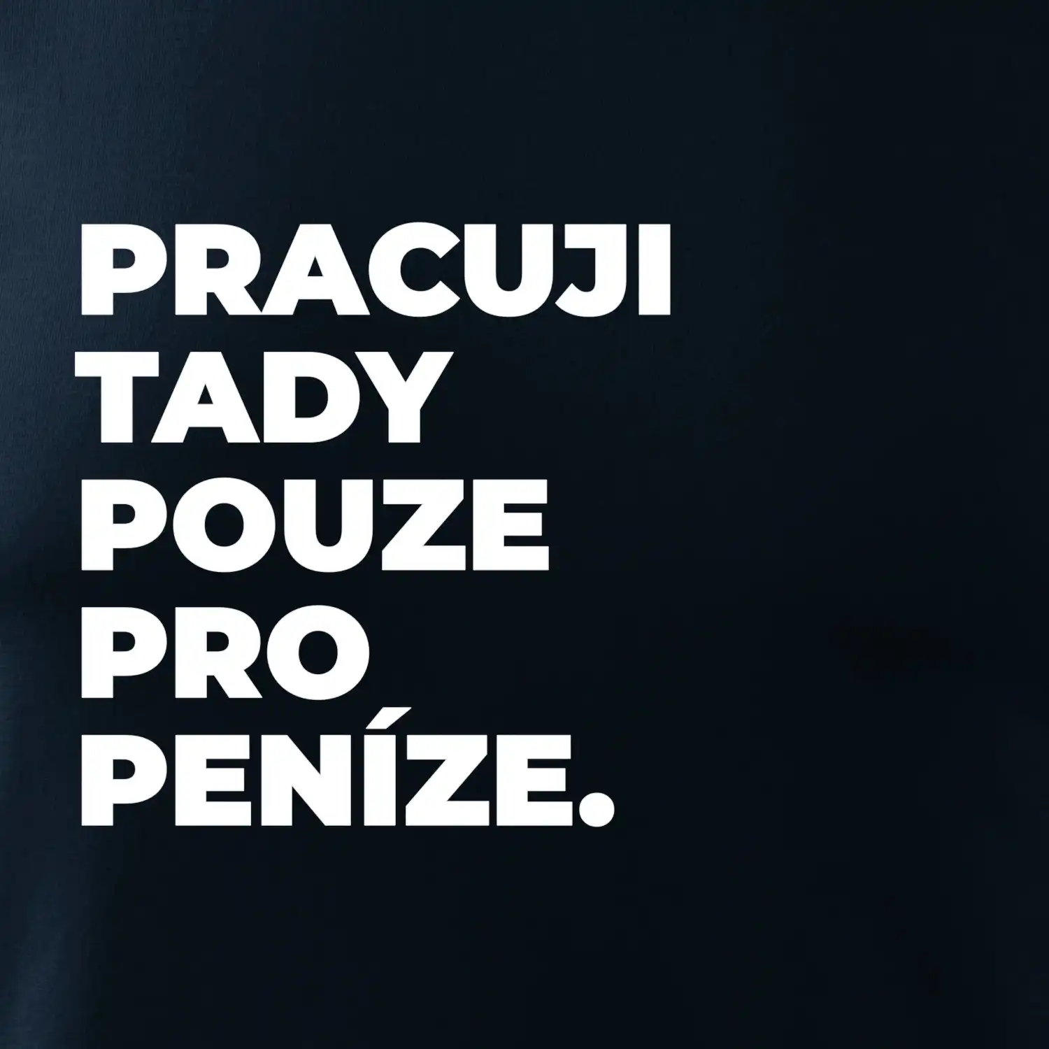 PRACUJI TADY POUZE PRO PENÍZE.