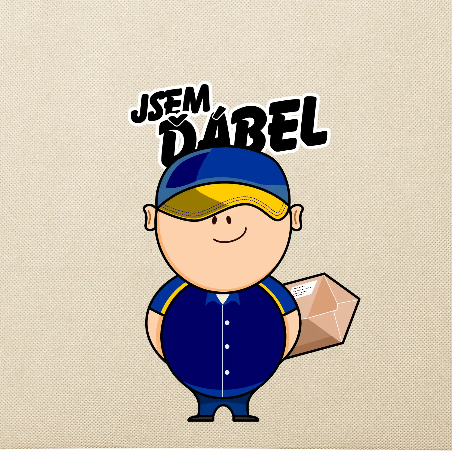 Jsem ďábel doručovatel modro žlutý