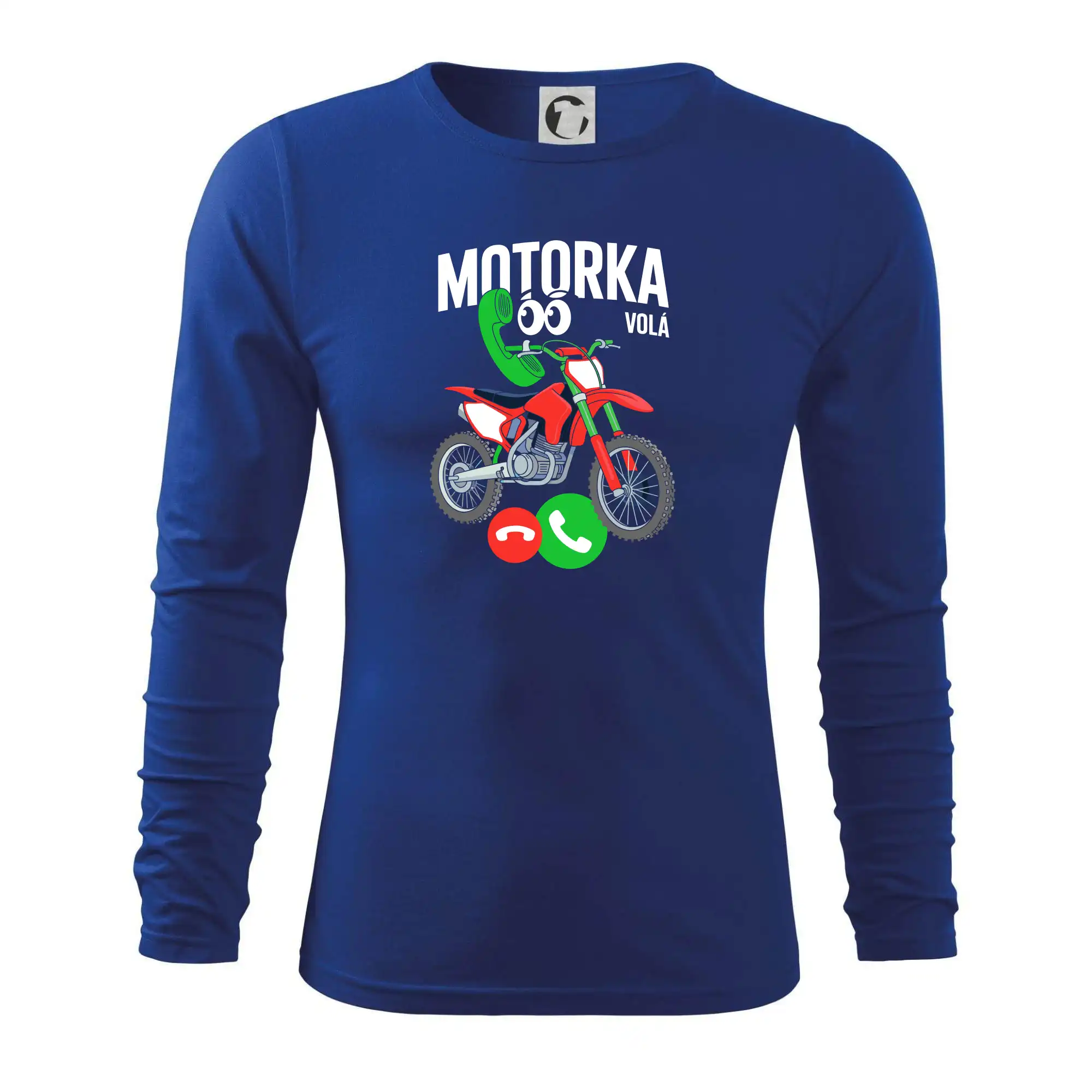 Karikatura motorka cross volá