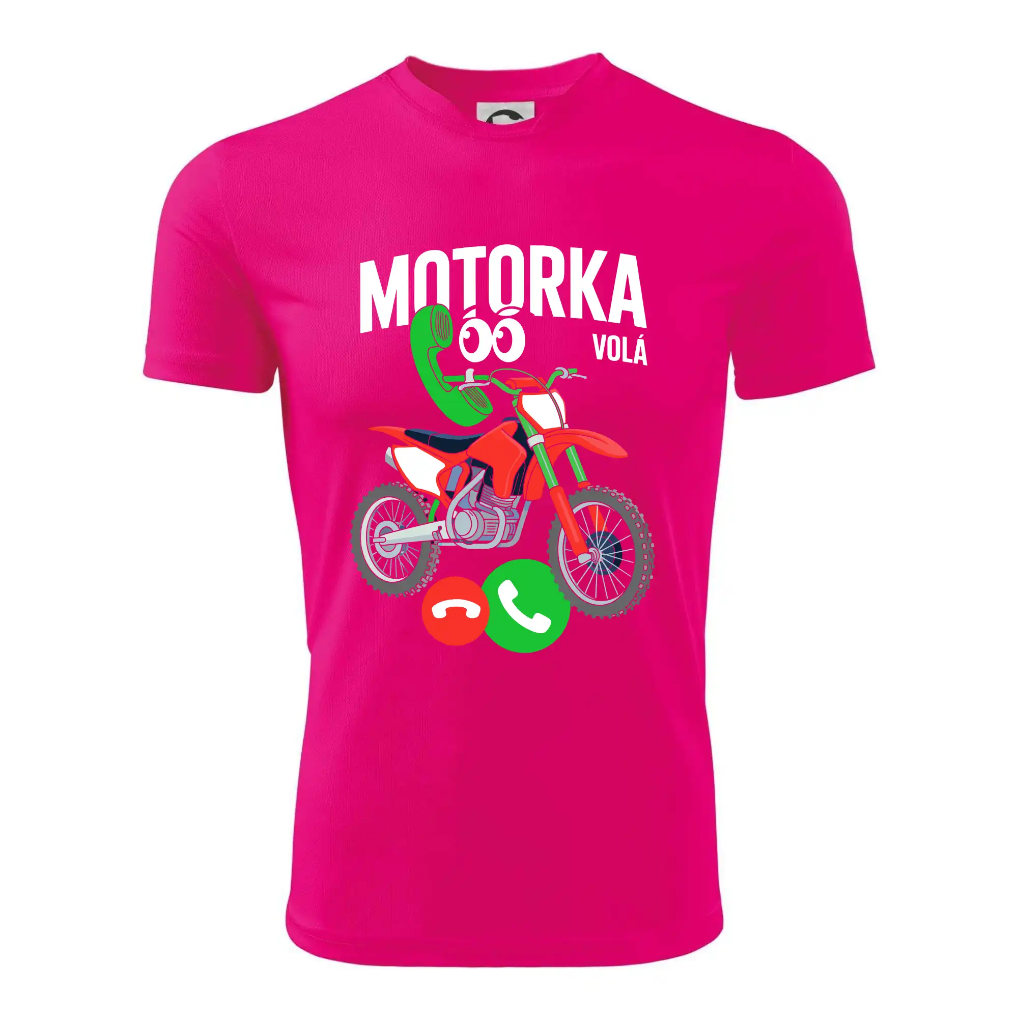 Karikatura motorka cross volá
