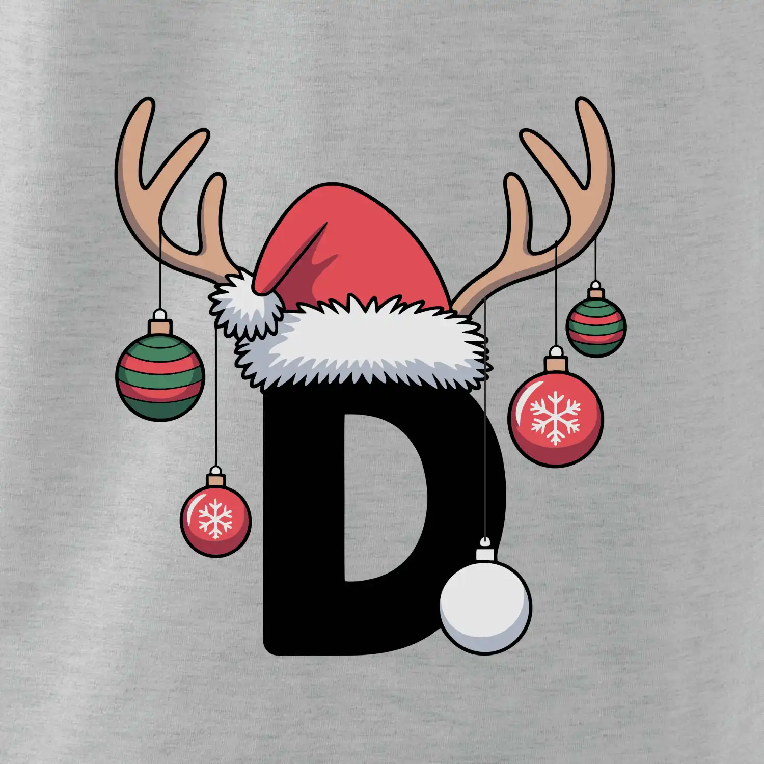 Vanoční rodinná trička - písmeno a čepice