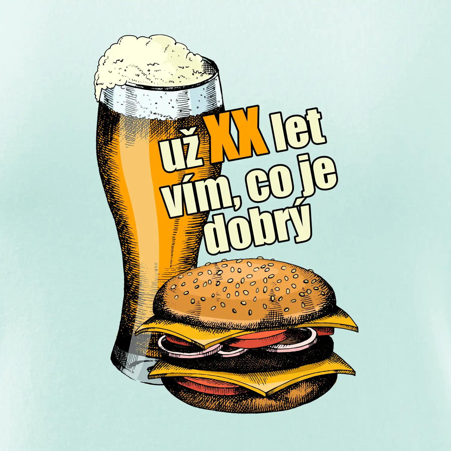 Pivo a burger vím co je dobrý