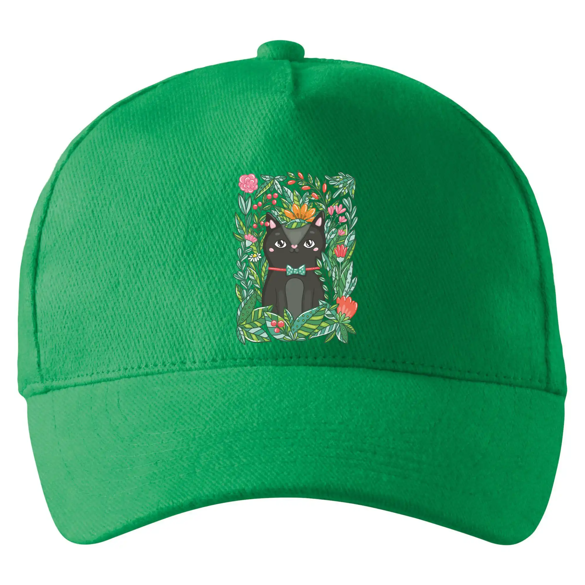 Kočka s květy malovaná