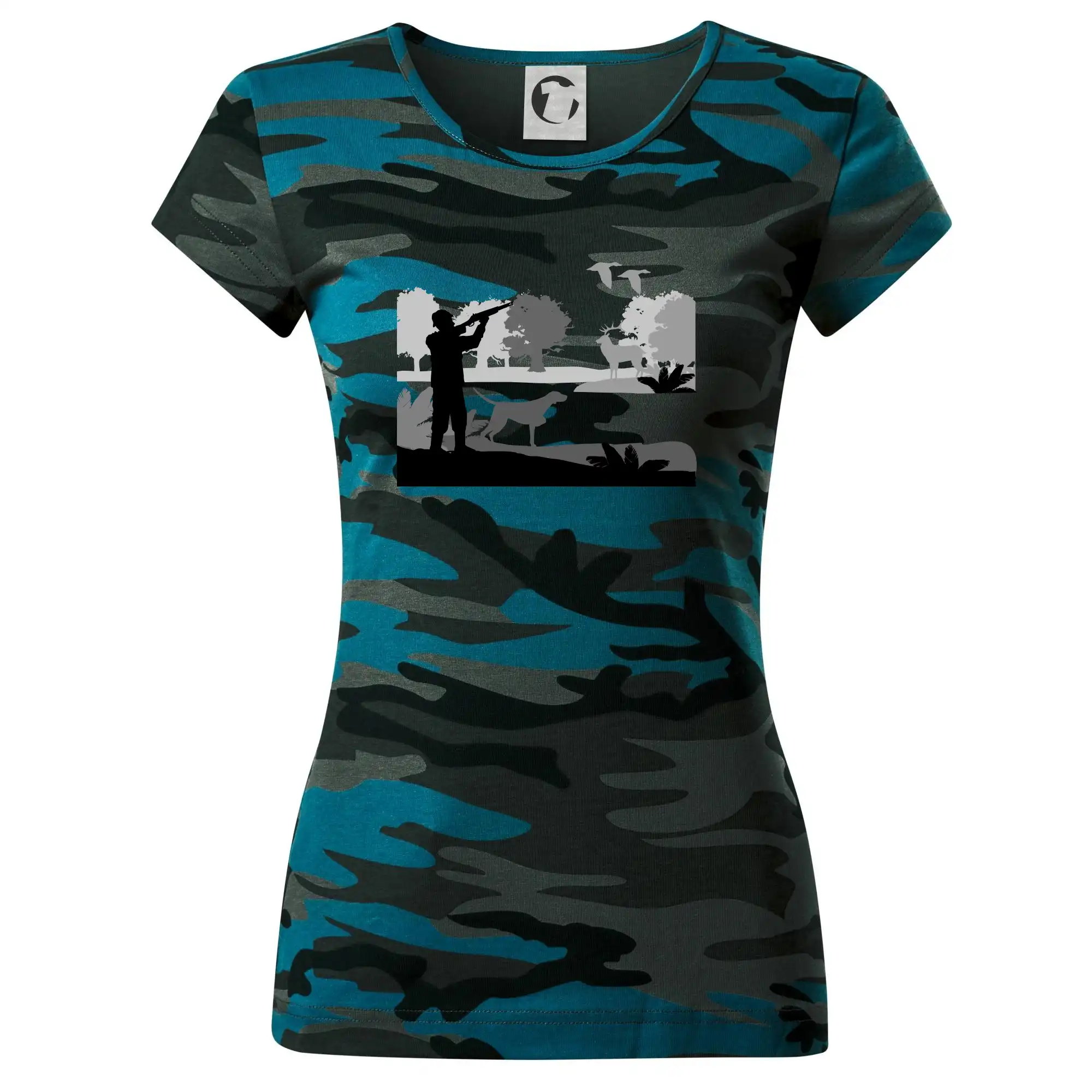 Lovec a ohař v lese