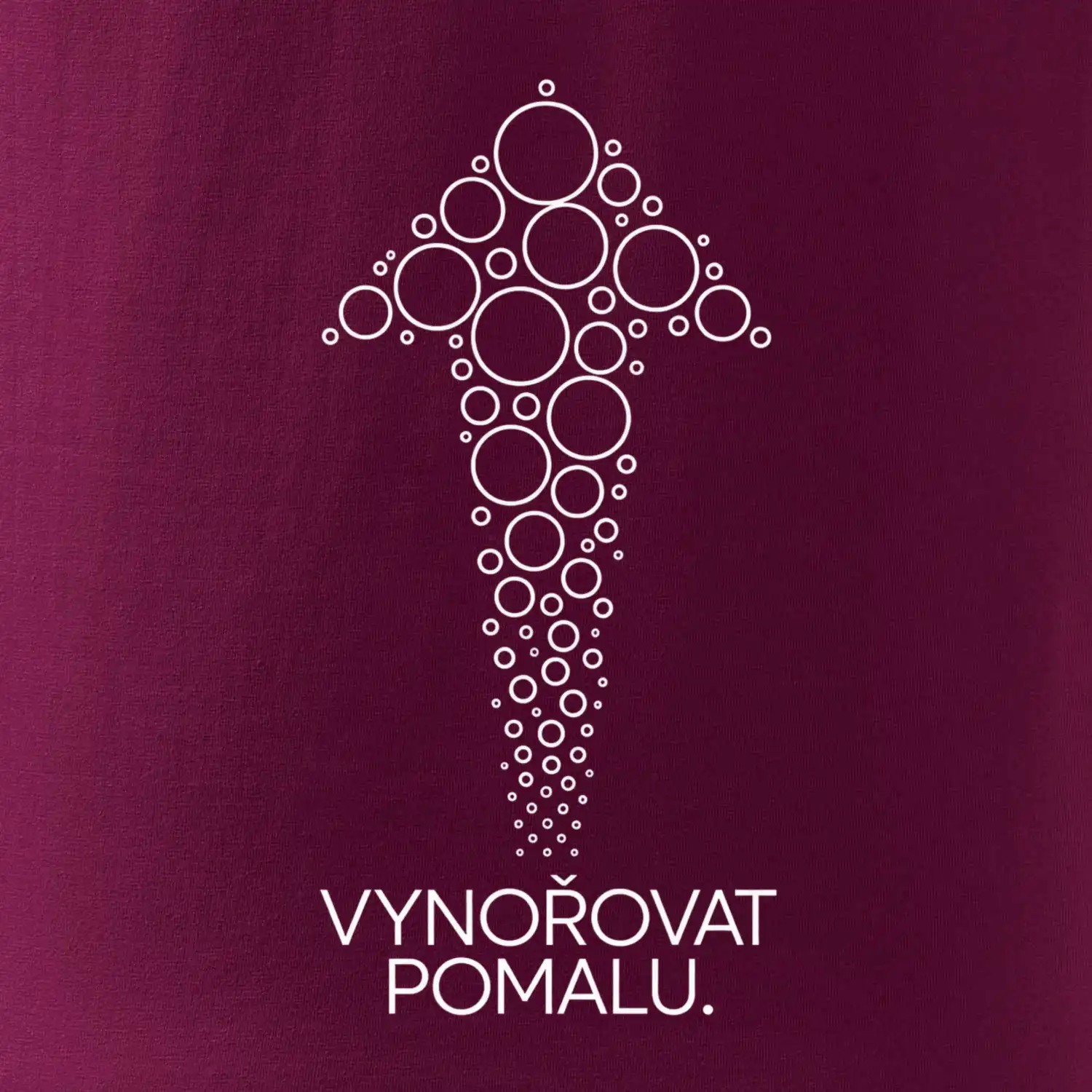 Vynořovat pomalu šipka vzhůru vytvořená z potápěčských bublinek