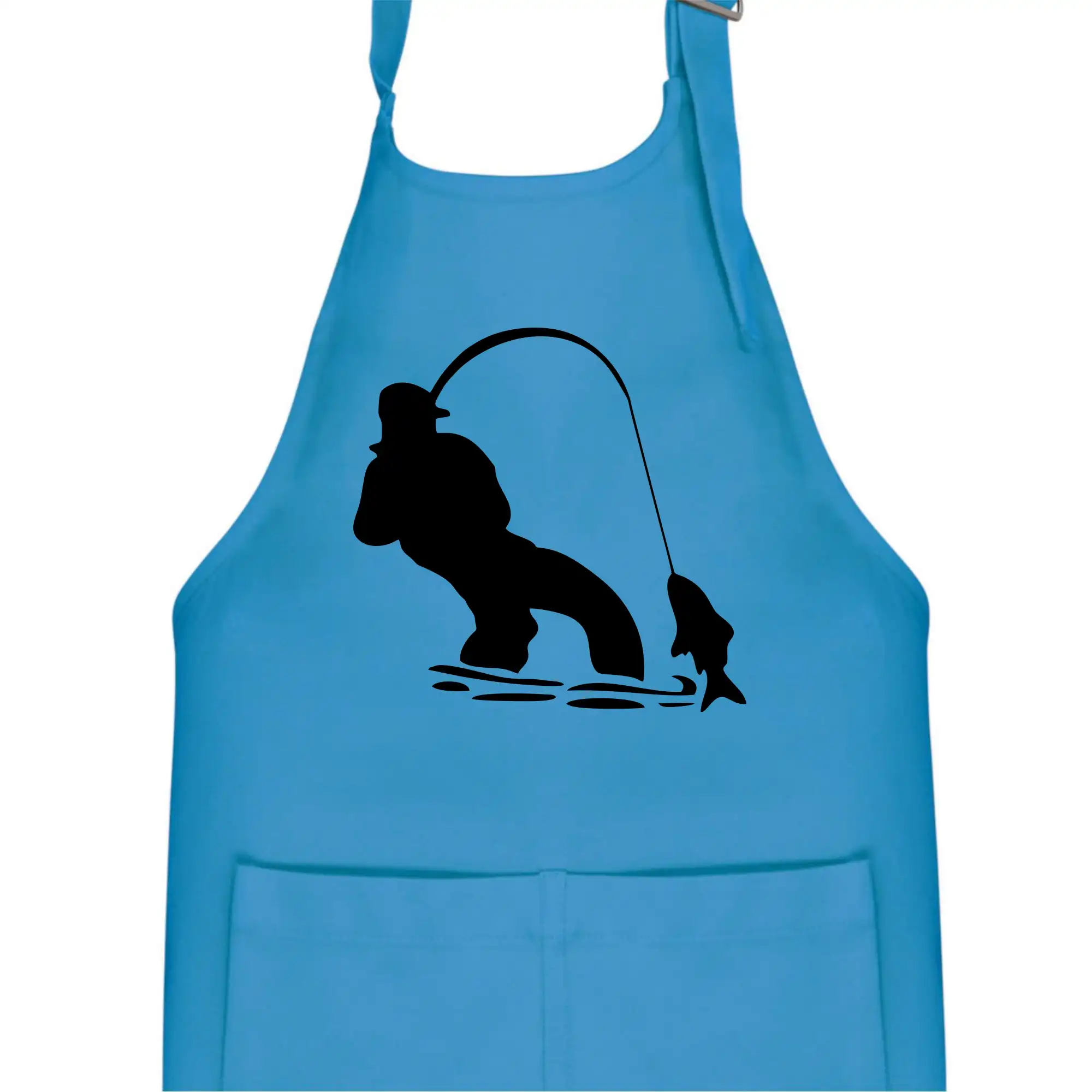 Rybář tahající rybu