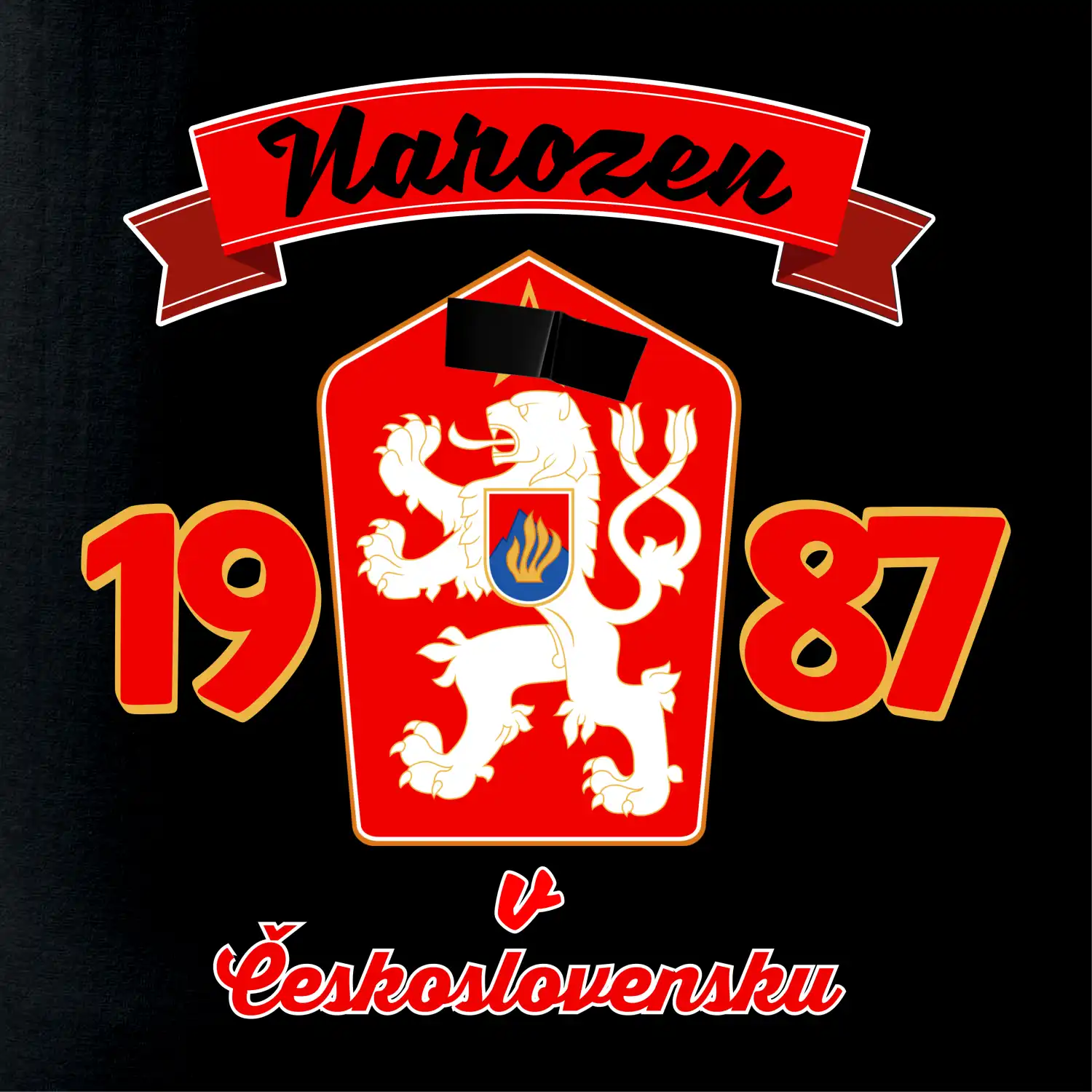 Narozen v Československu - Přelepený znak 1987