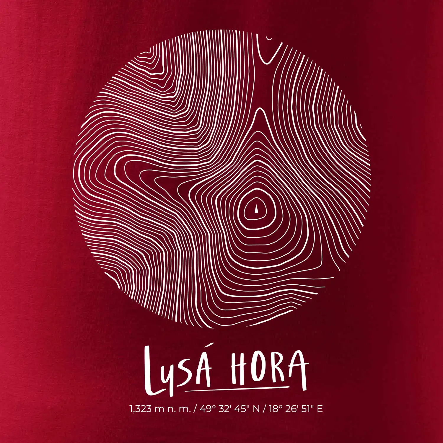 Lysá hora - vrstevnice v kruhu