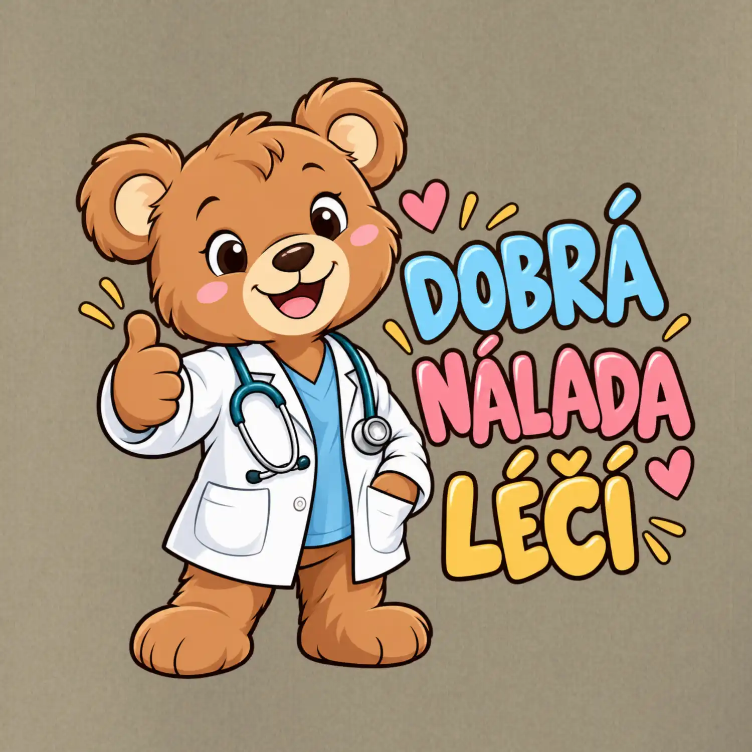 Dobrá nálada léčí - medvídek doktor s palcem nahoru