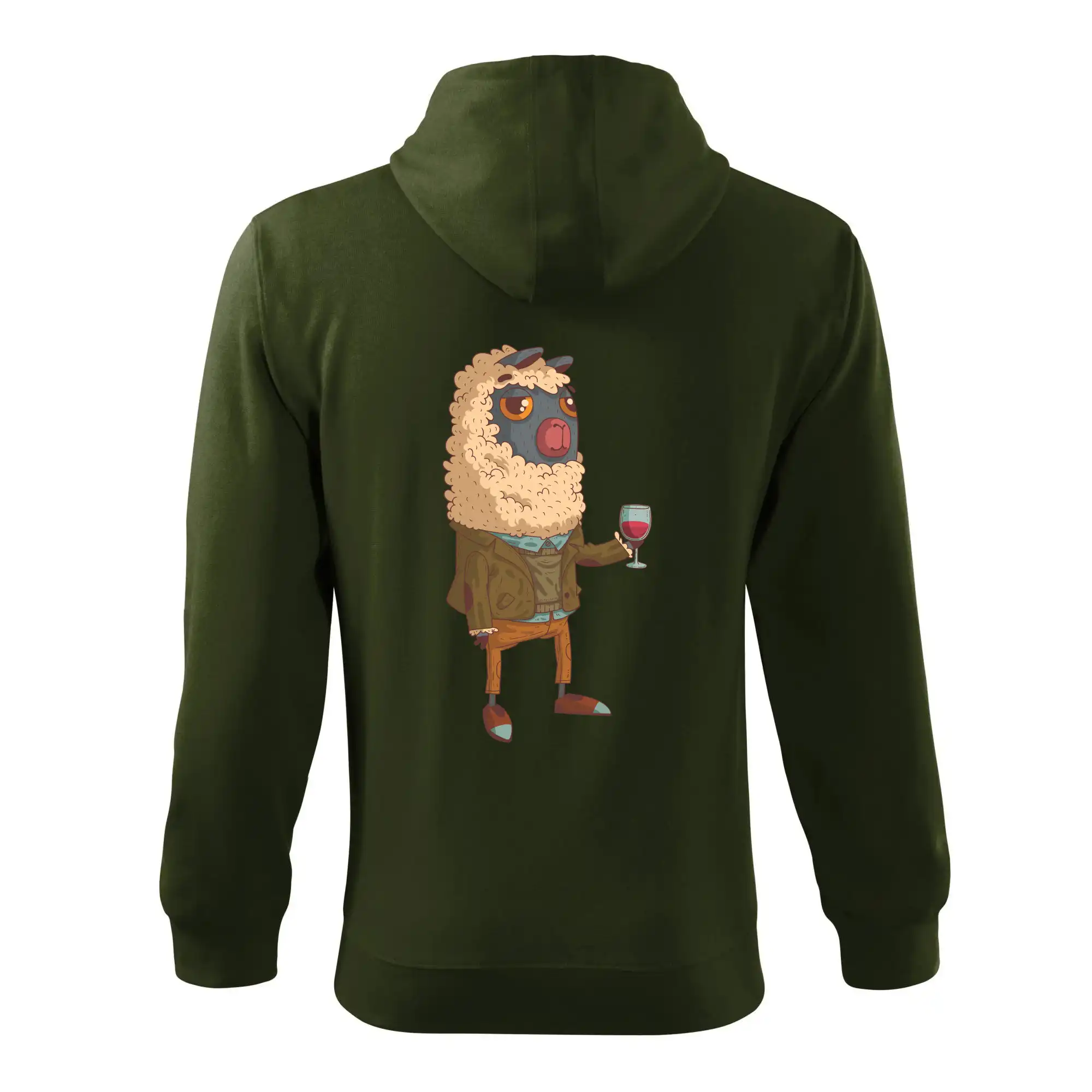 Alpaka s vínem muž