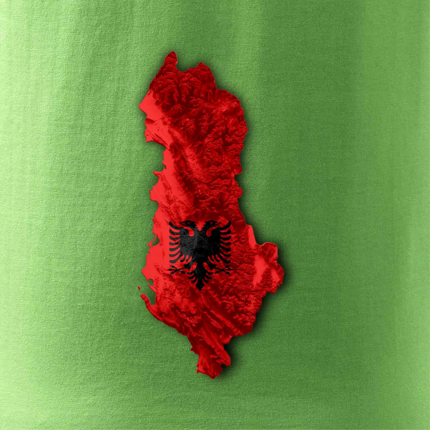 Mapa Albánie reliéf hor