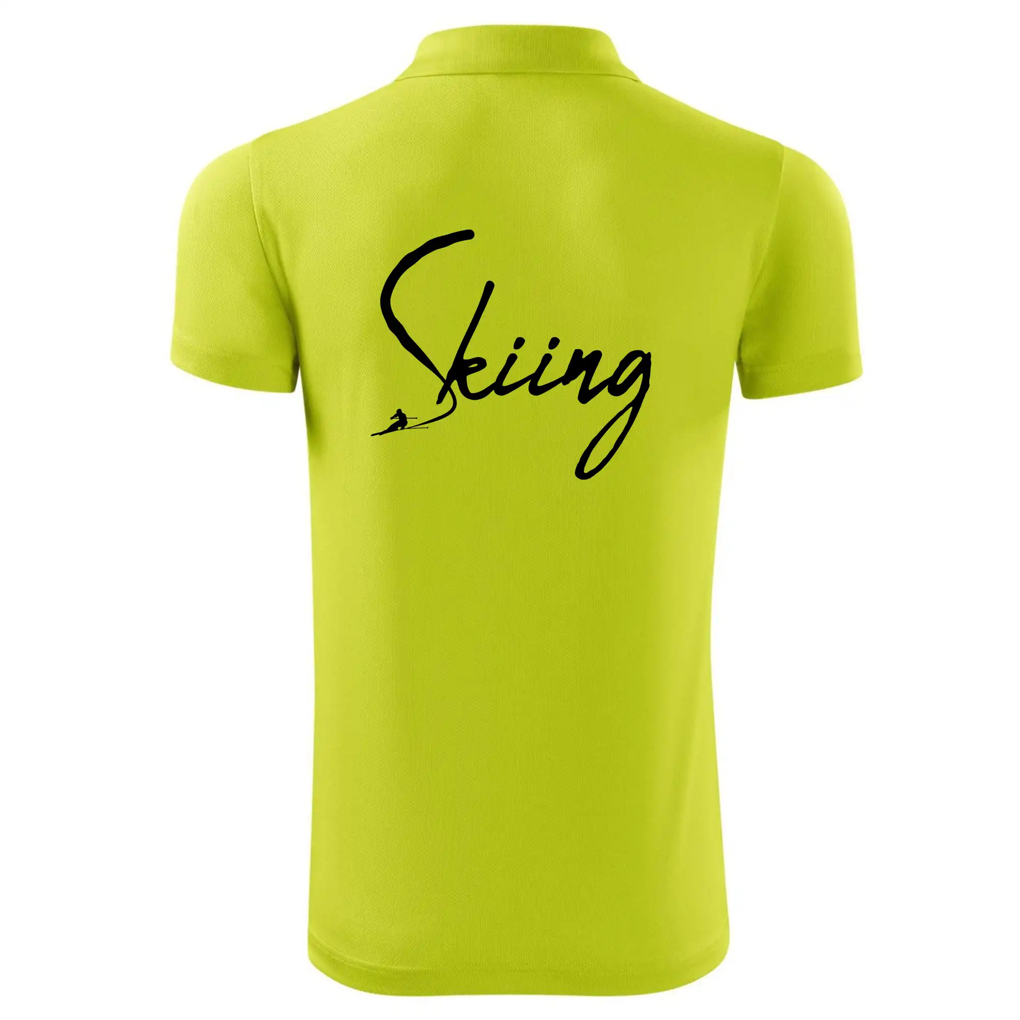 Skiing nápis lyžař