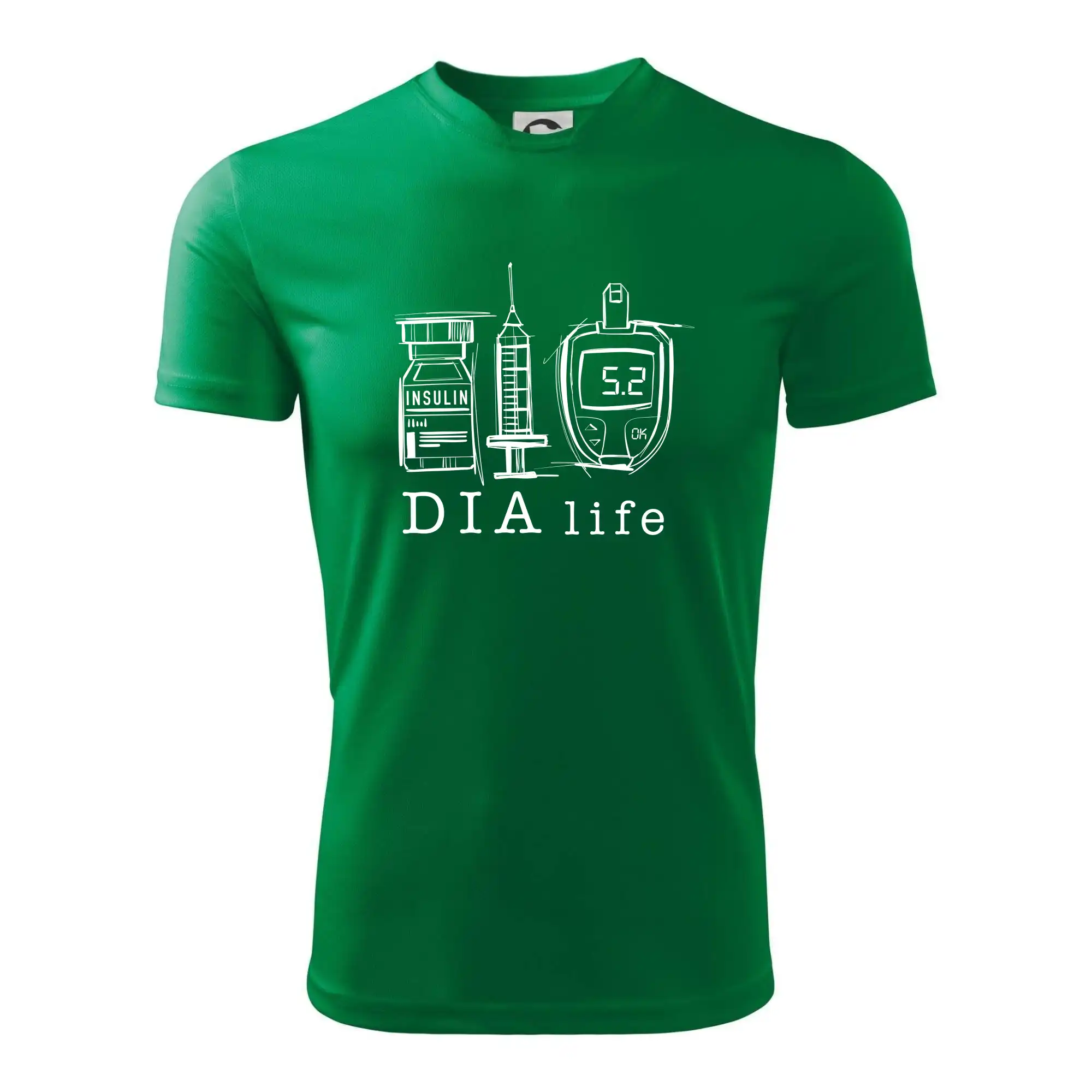 D I A life - kreslený insulin injekce a glukometr
