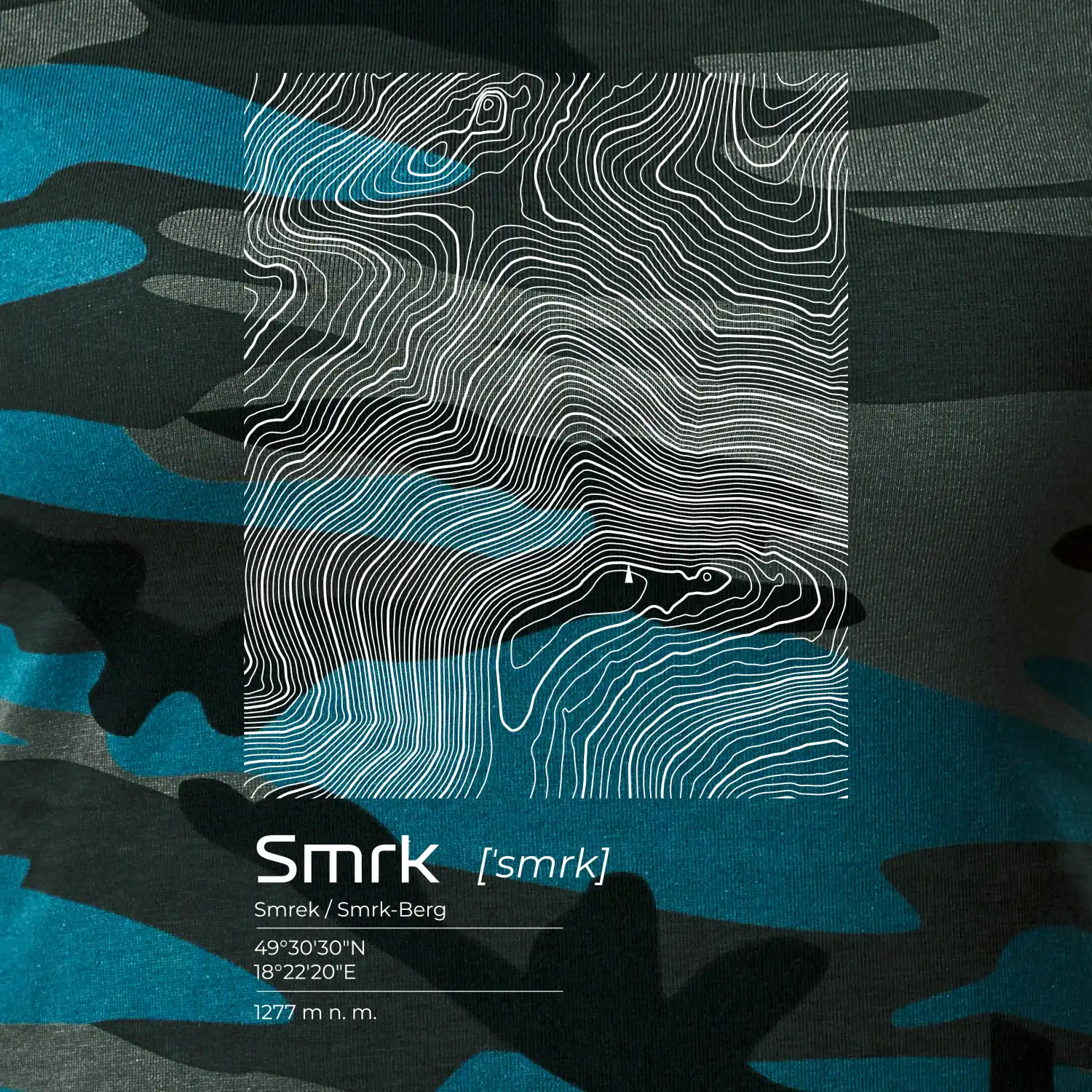 Smrk - vrstevnice v obdélníku