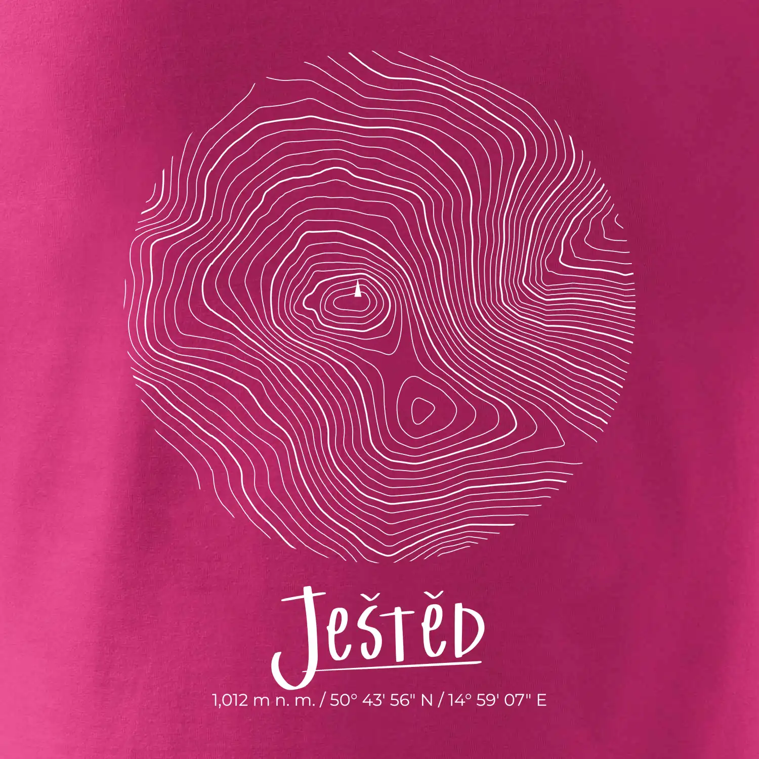 Ještěd - vrstevnice v kruhu