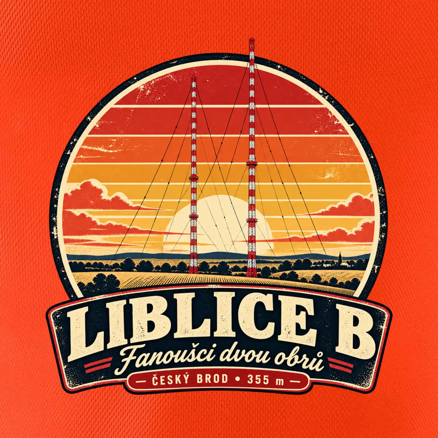 Liblice B retro odznak dvou vysílačů